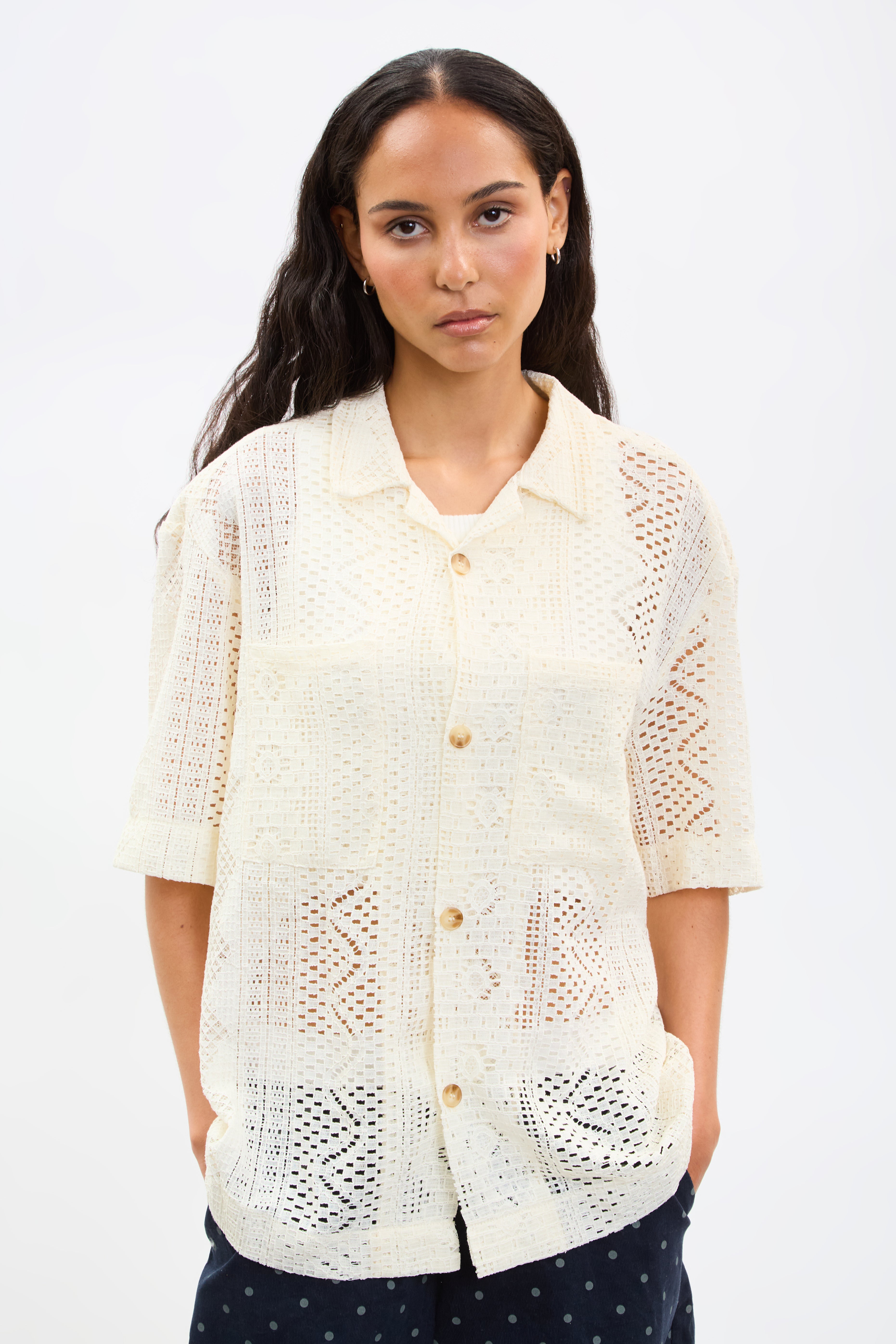 Ivory crochet oversized shirt_1