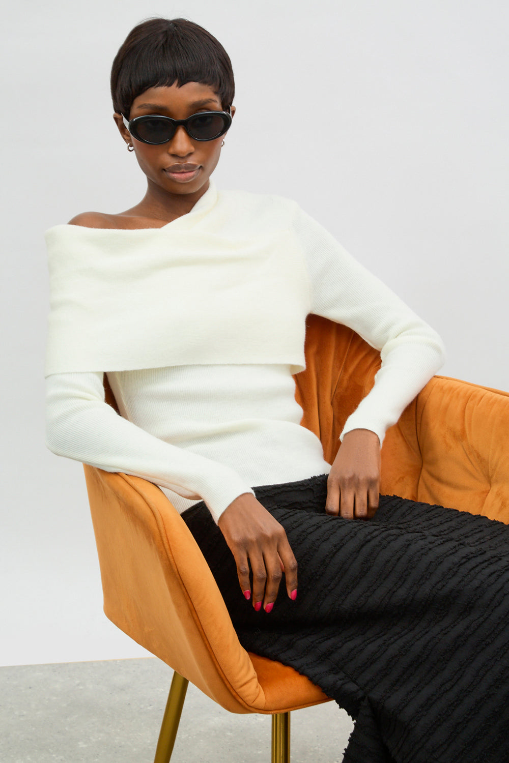 Ivory cross over off the shoulder top_5