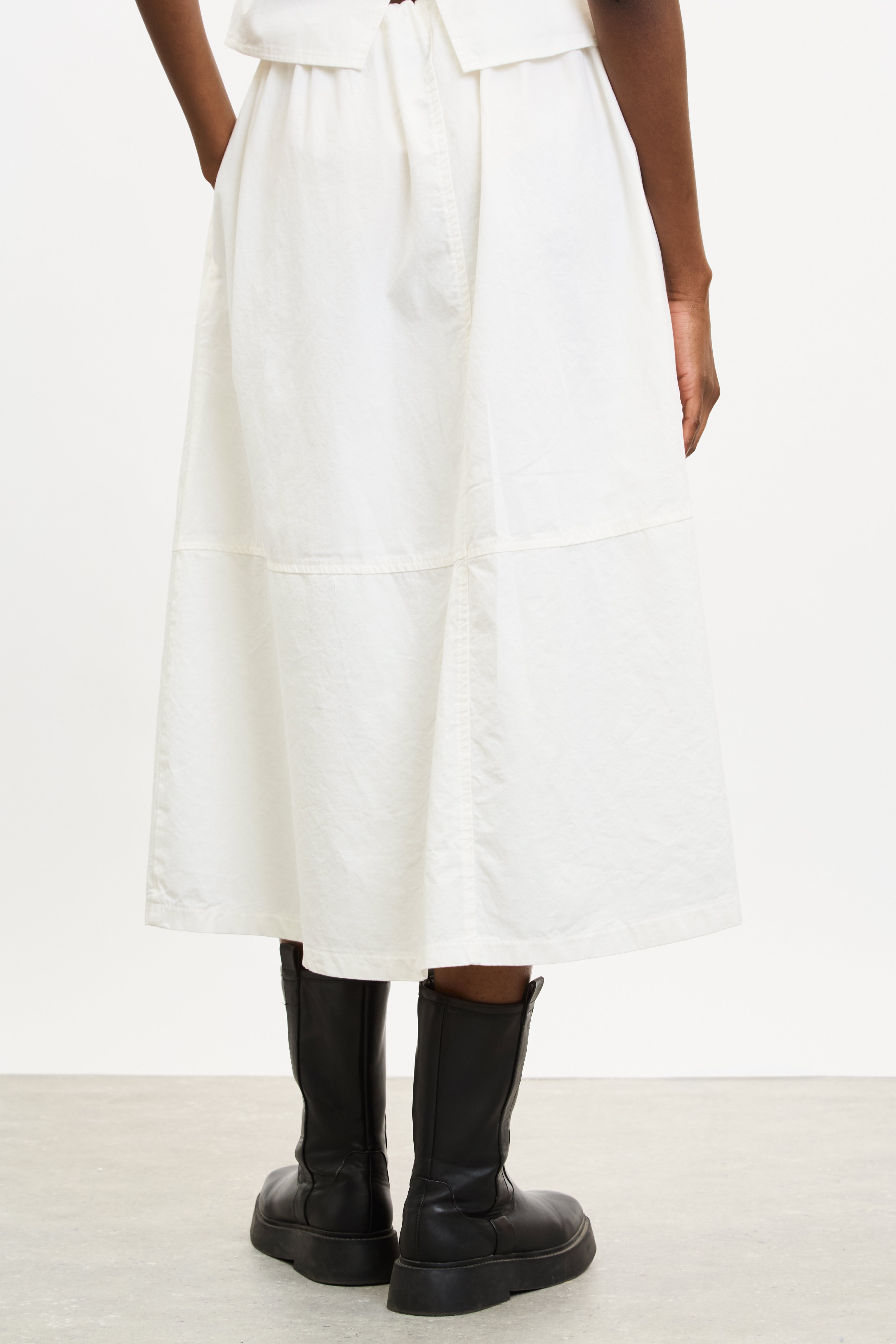 Ivory gathered waist midi skirt_2