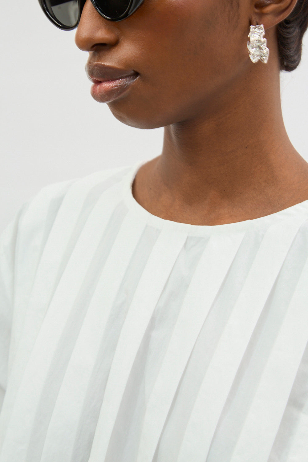 Ivory large box pleat blouse_3