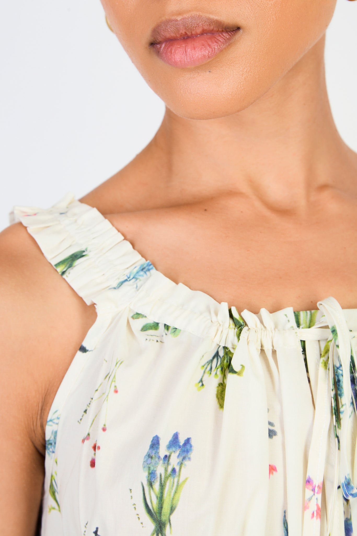 Ivory large floral motif midi dress_4