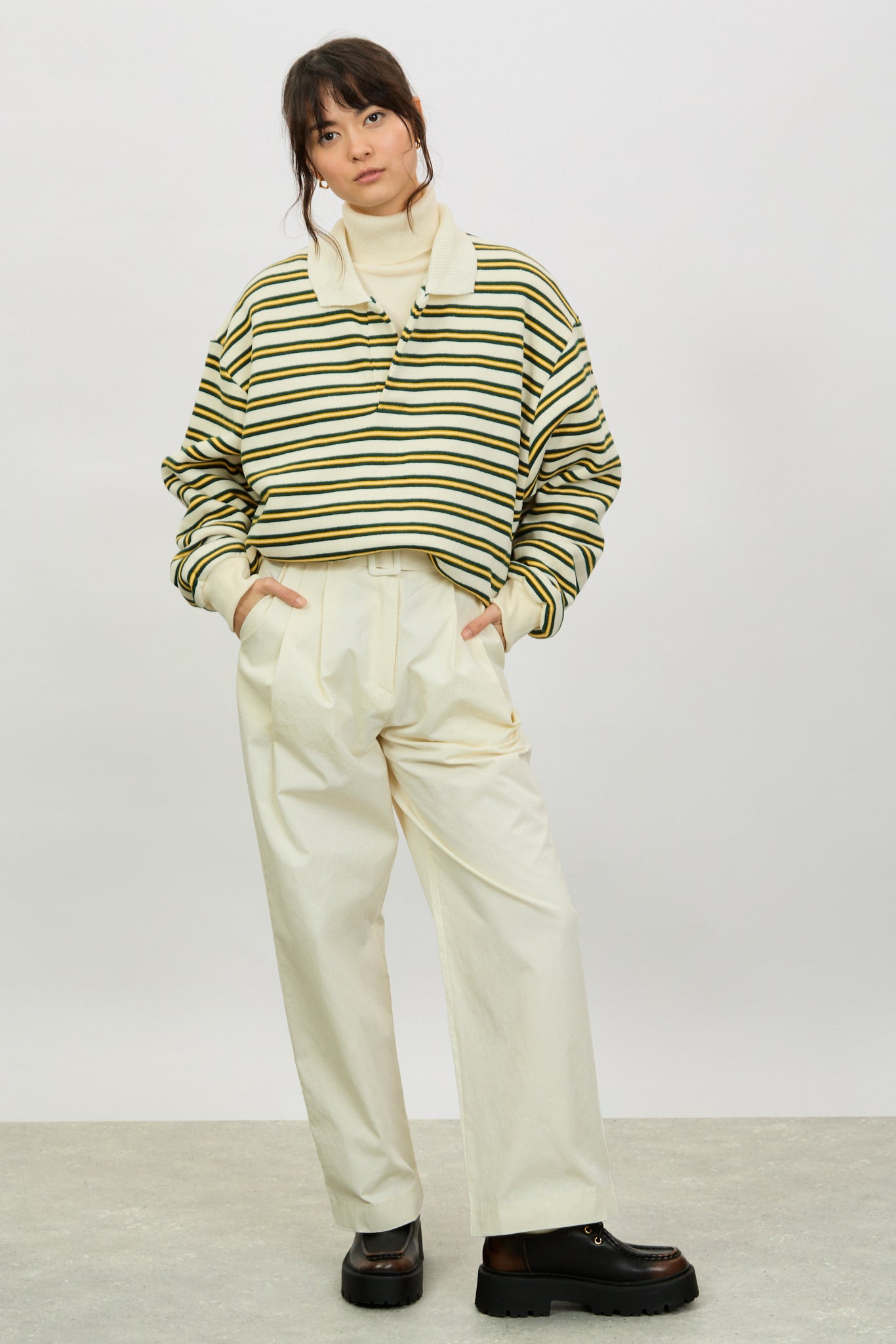 Ivory mustard and black striped rugby shirt_4