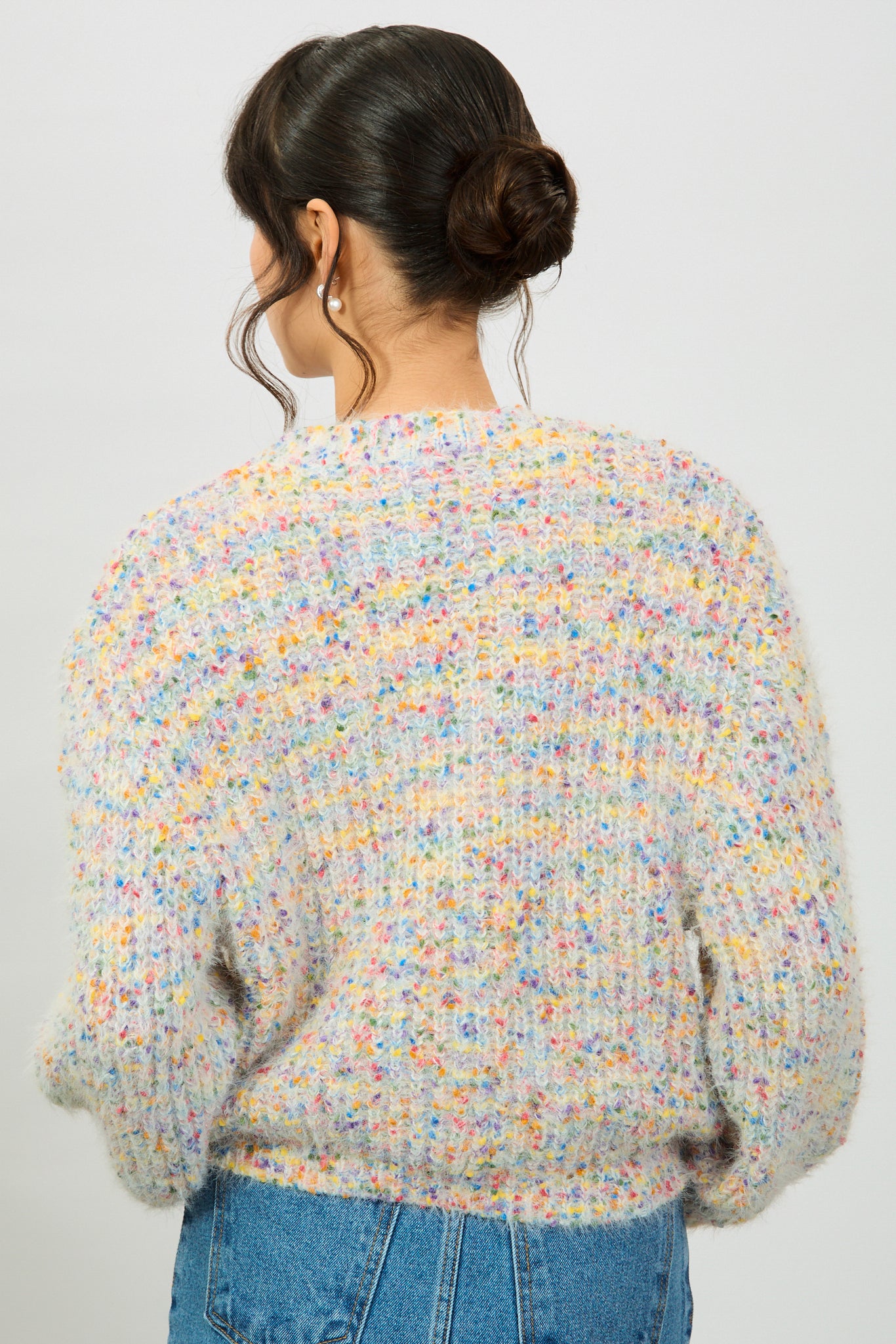 Ivory rainbow fleck fuzzy cardigan_2