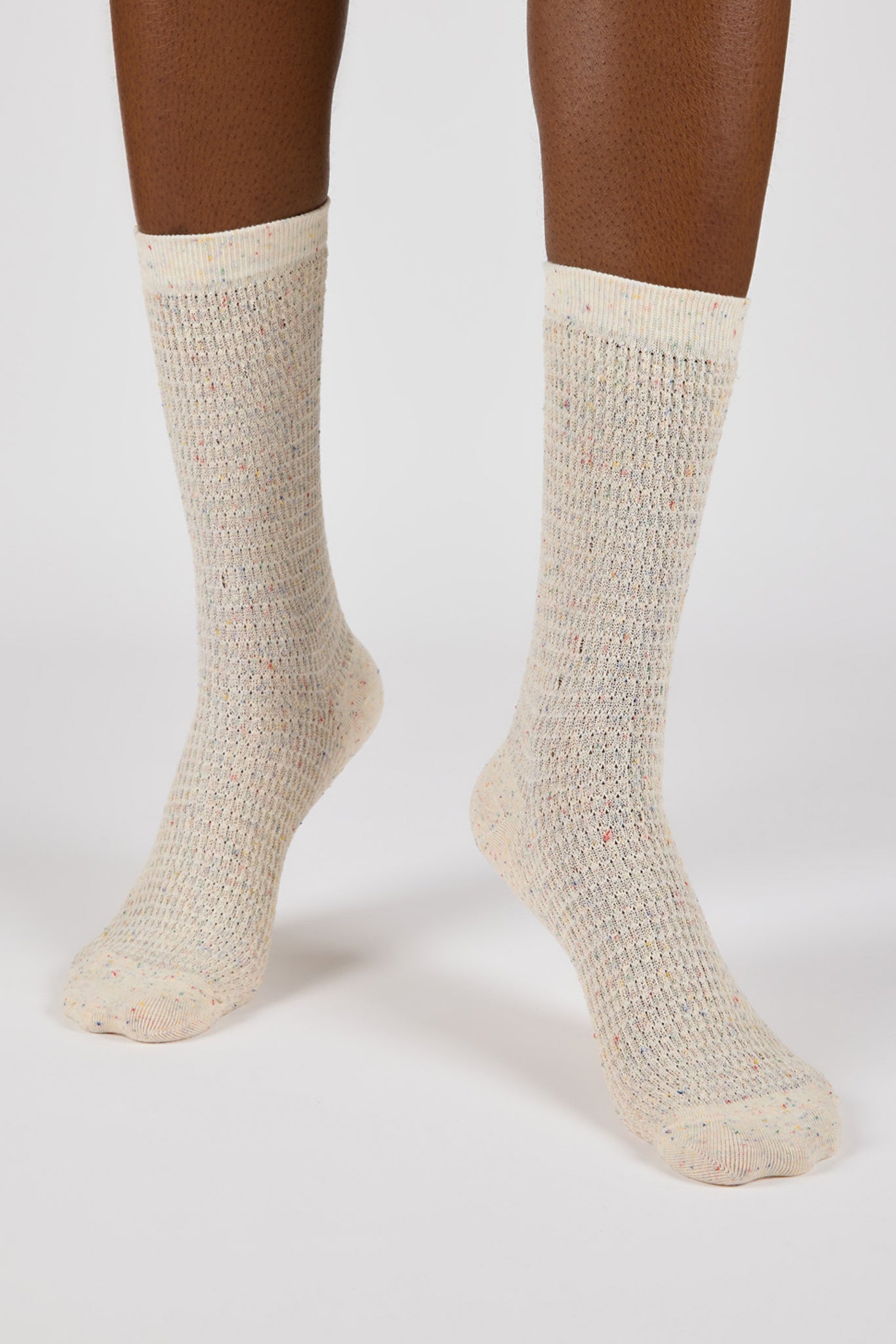 Ivory rainbow fleck scrunch stretch socks_2
