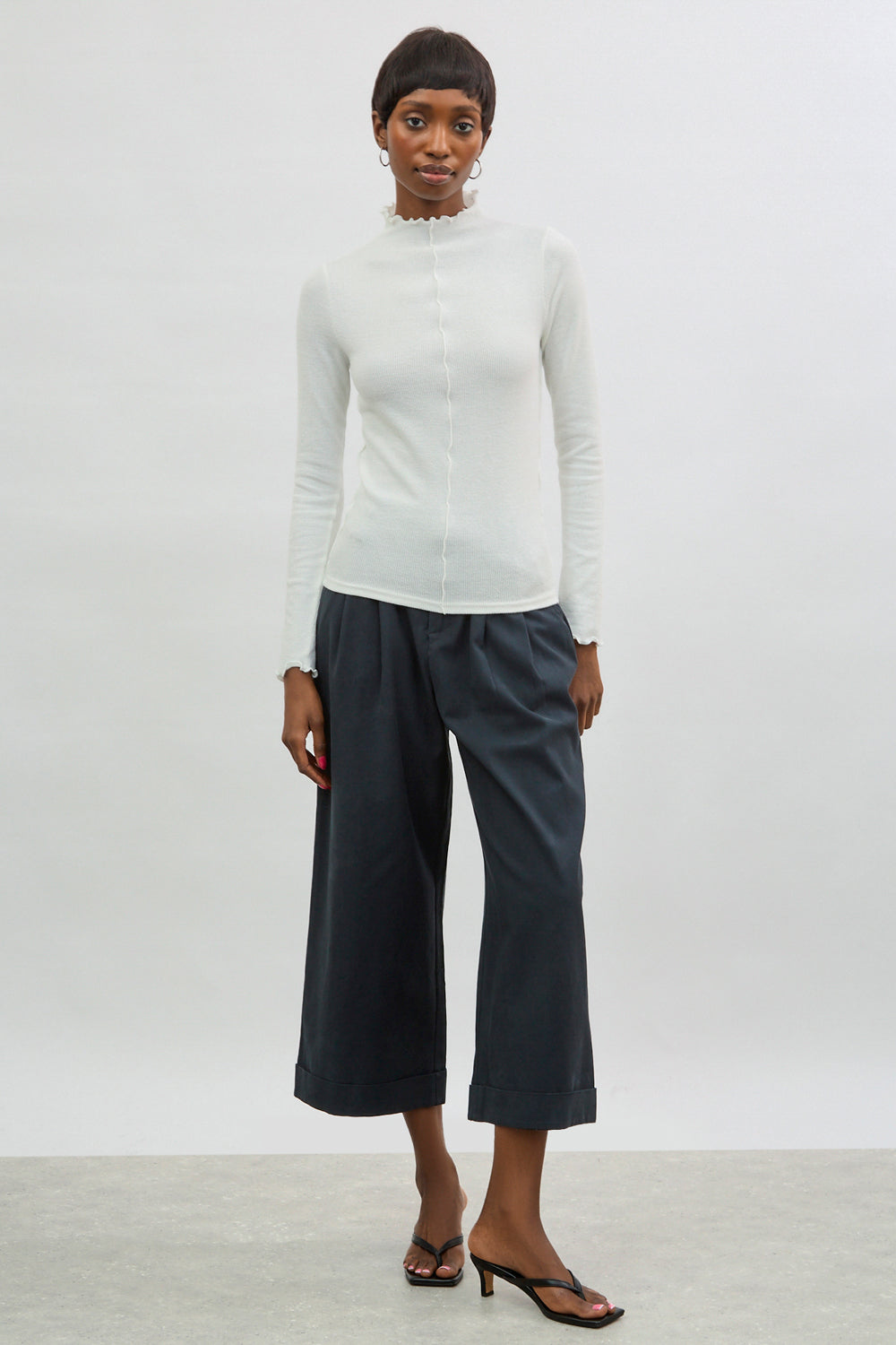 Ivory ribbed ruffle trim long sleeved top_4