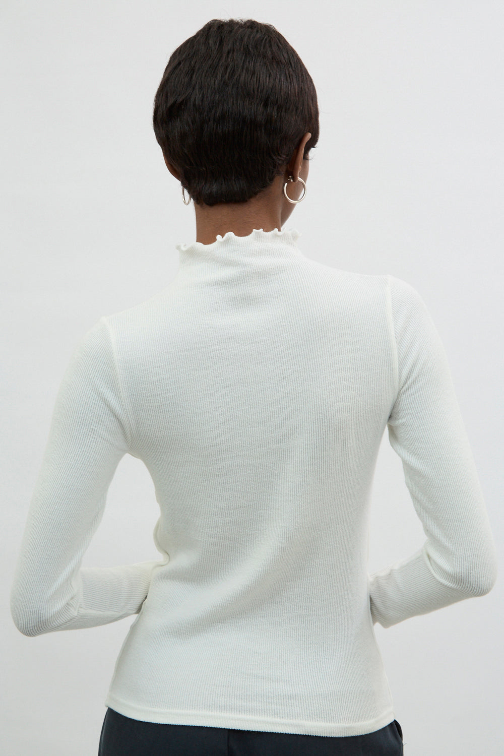 Ivory ribbed ruffle trim long sleeved top_2