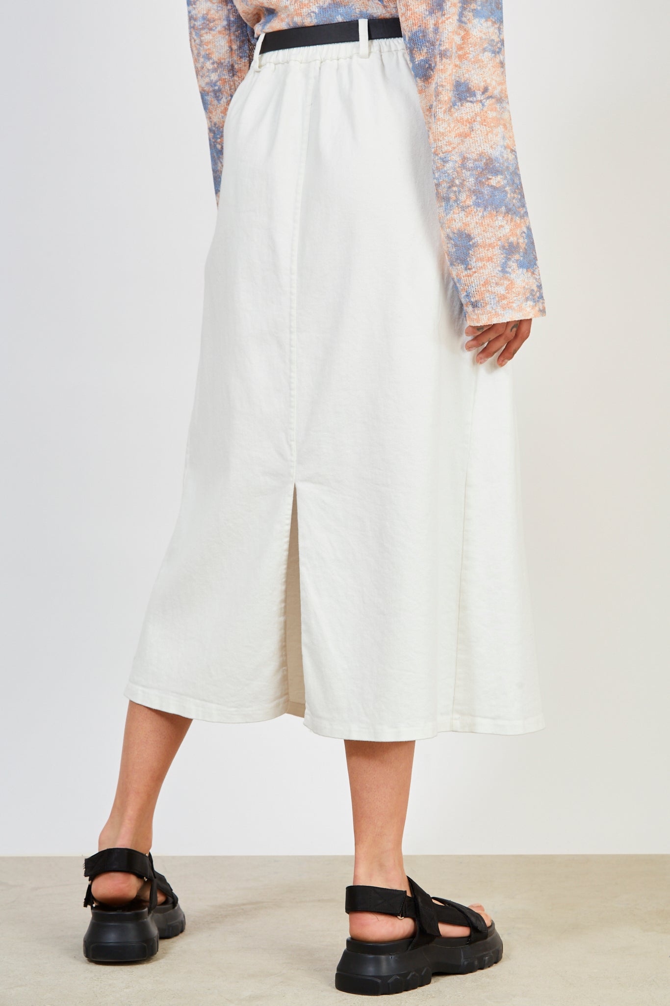 Ivory side pocket belted skirt_2
