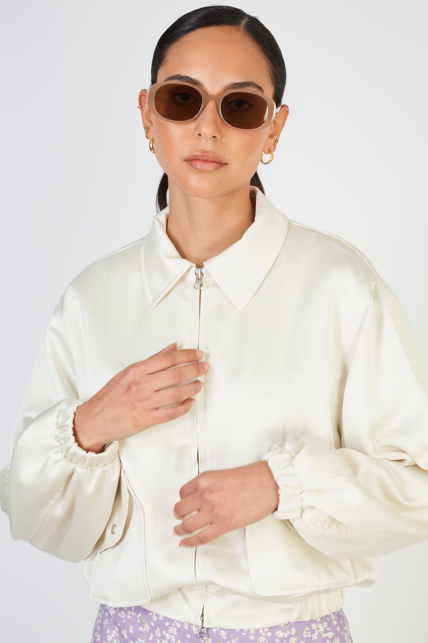 Ivory side pocket bomber jacket_1