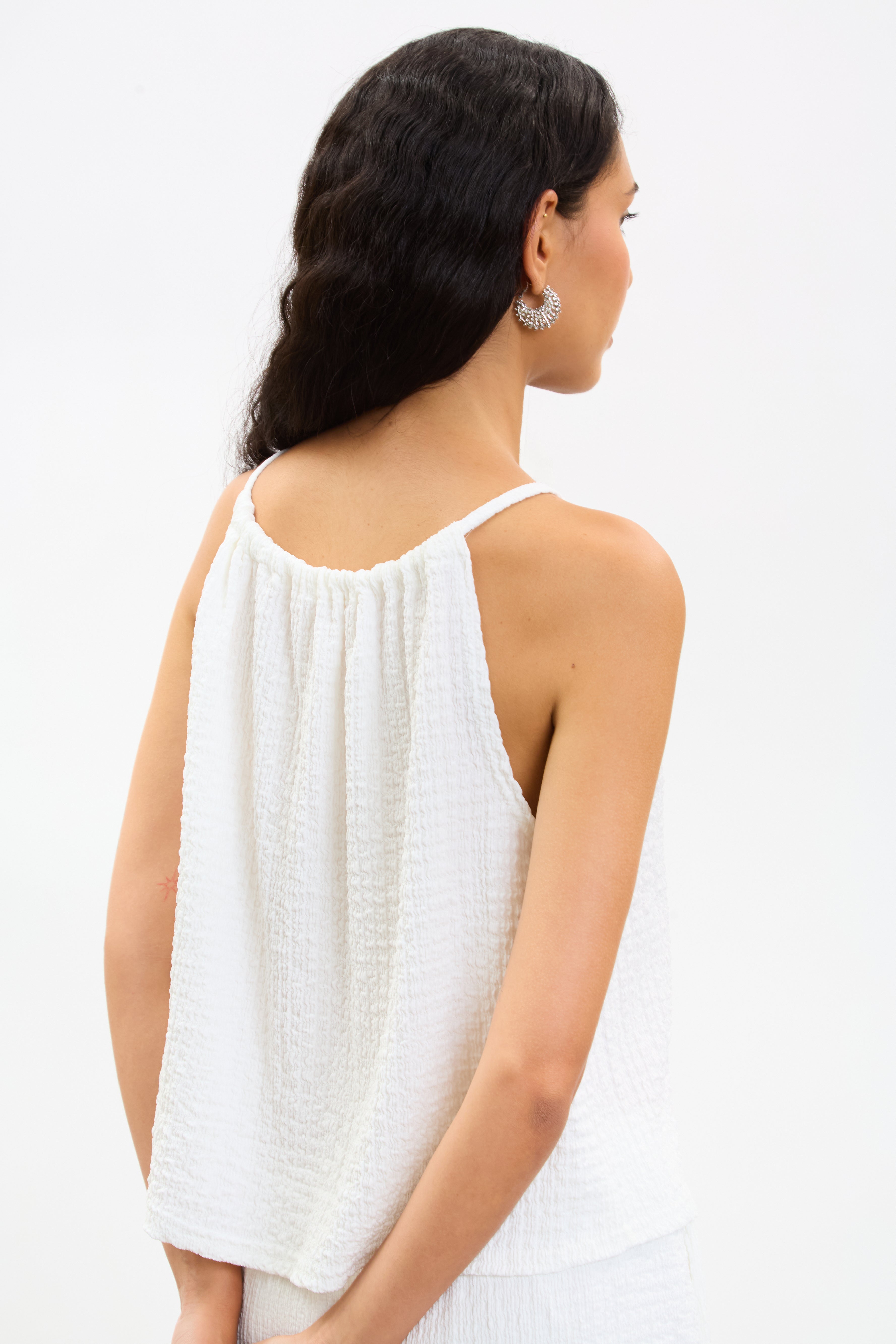 Ivory textured halter tank top_2