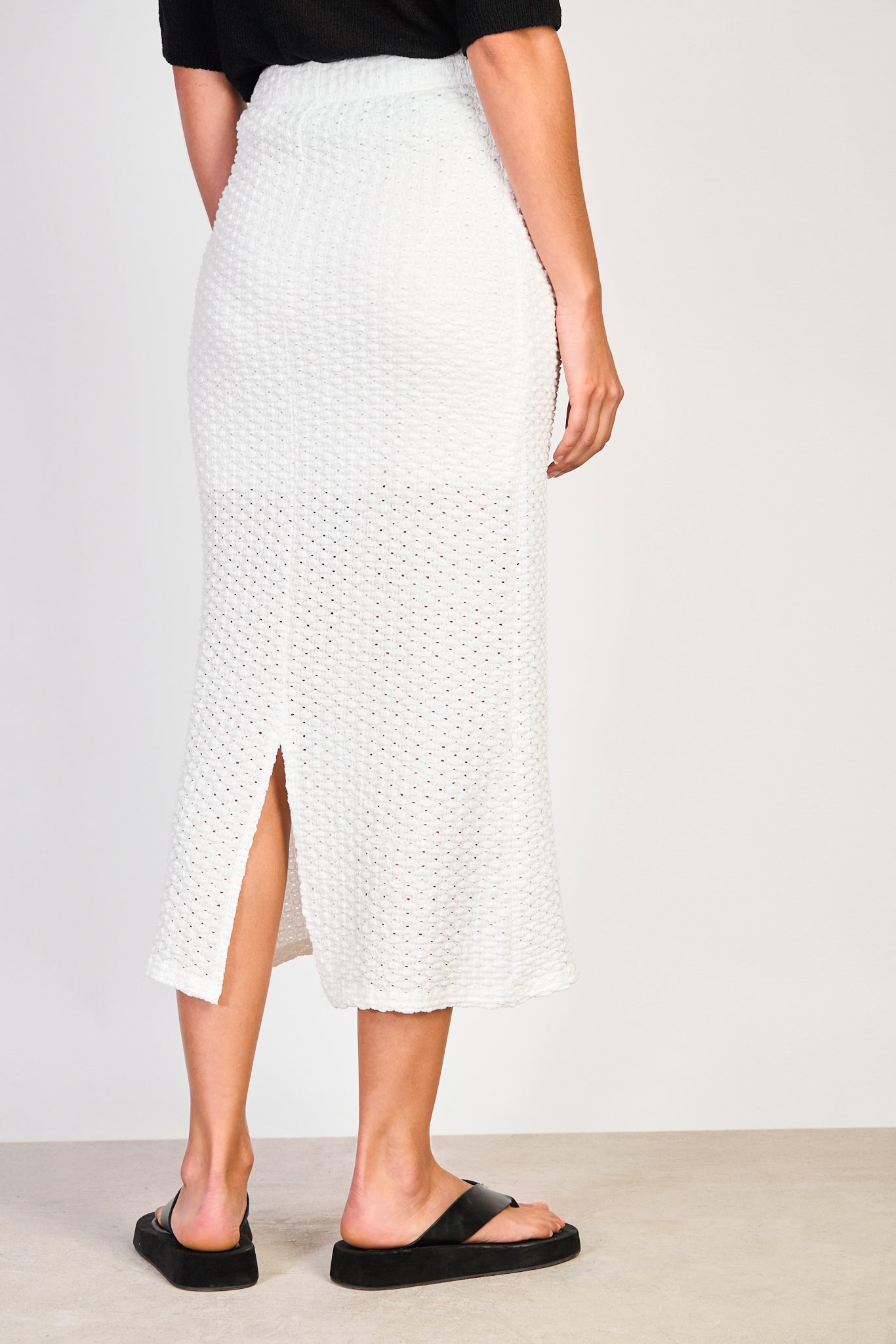 Ivory textured pencil skirt_2