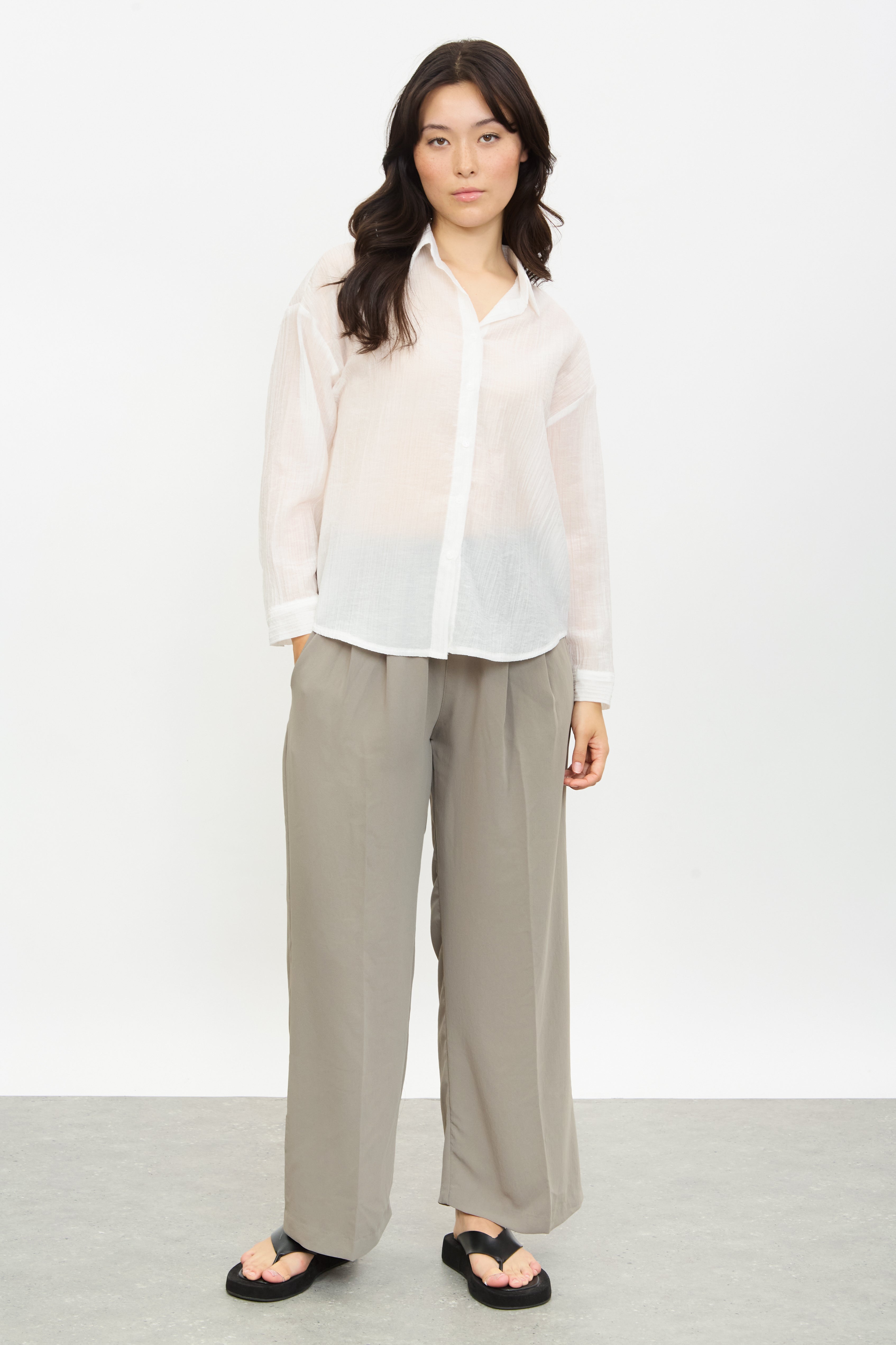 Ivory textured semi sheer shirt_4