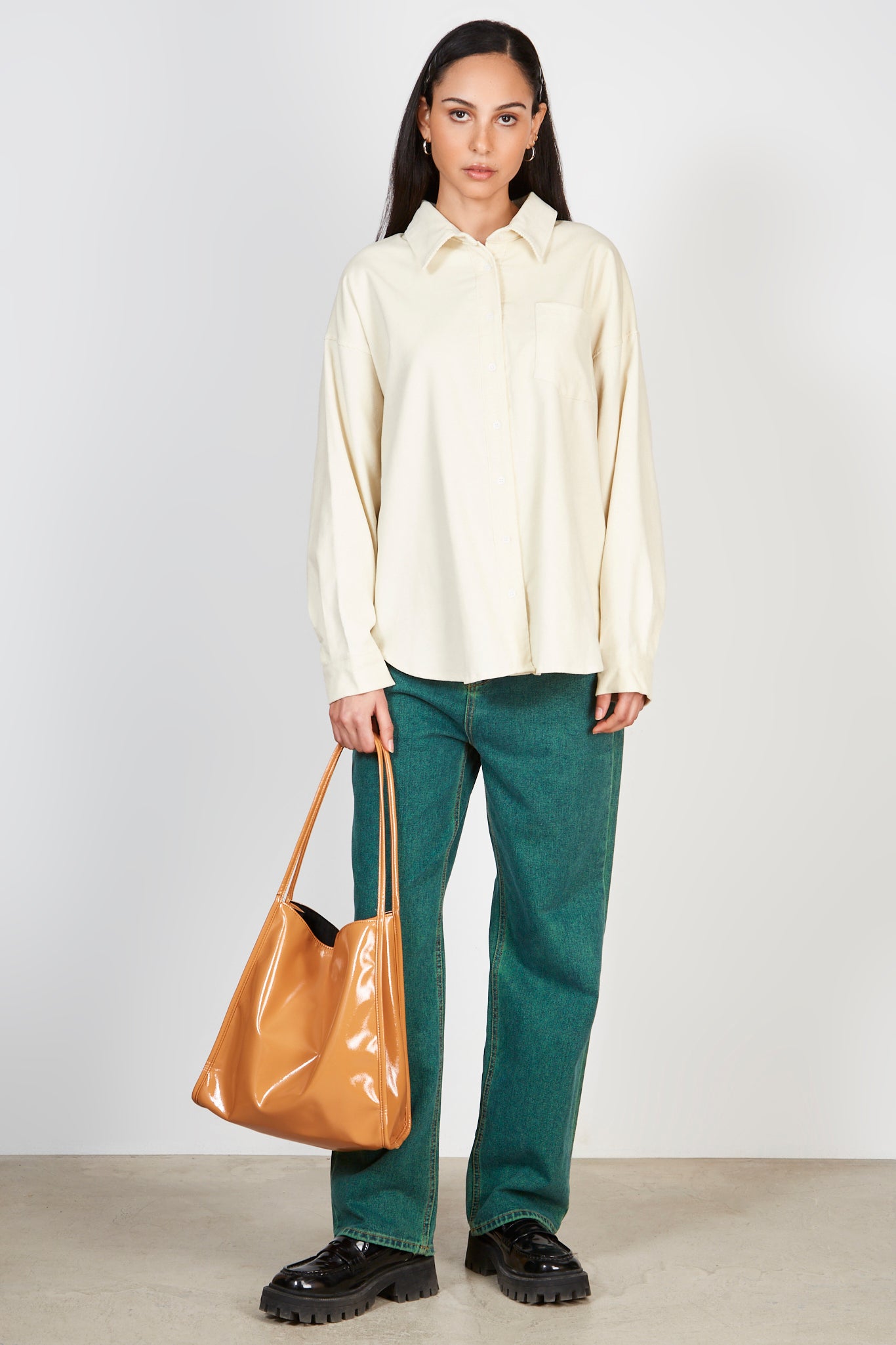 Ivory thin wale corduroy shirt_3