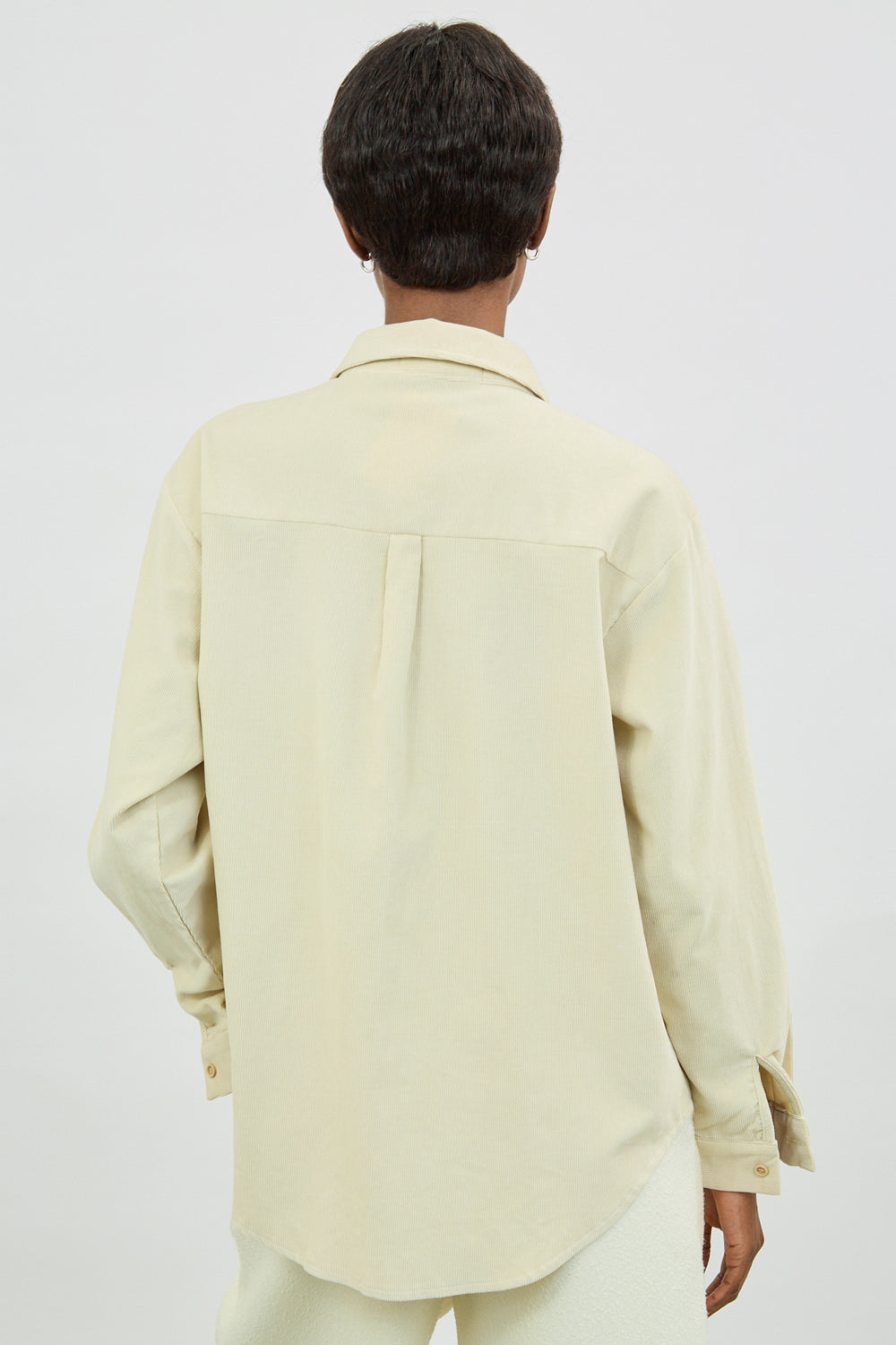 Ivory thin wale double button corduroy shirt_2