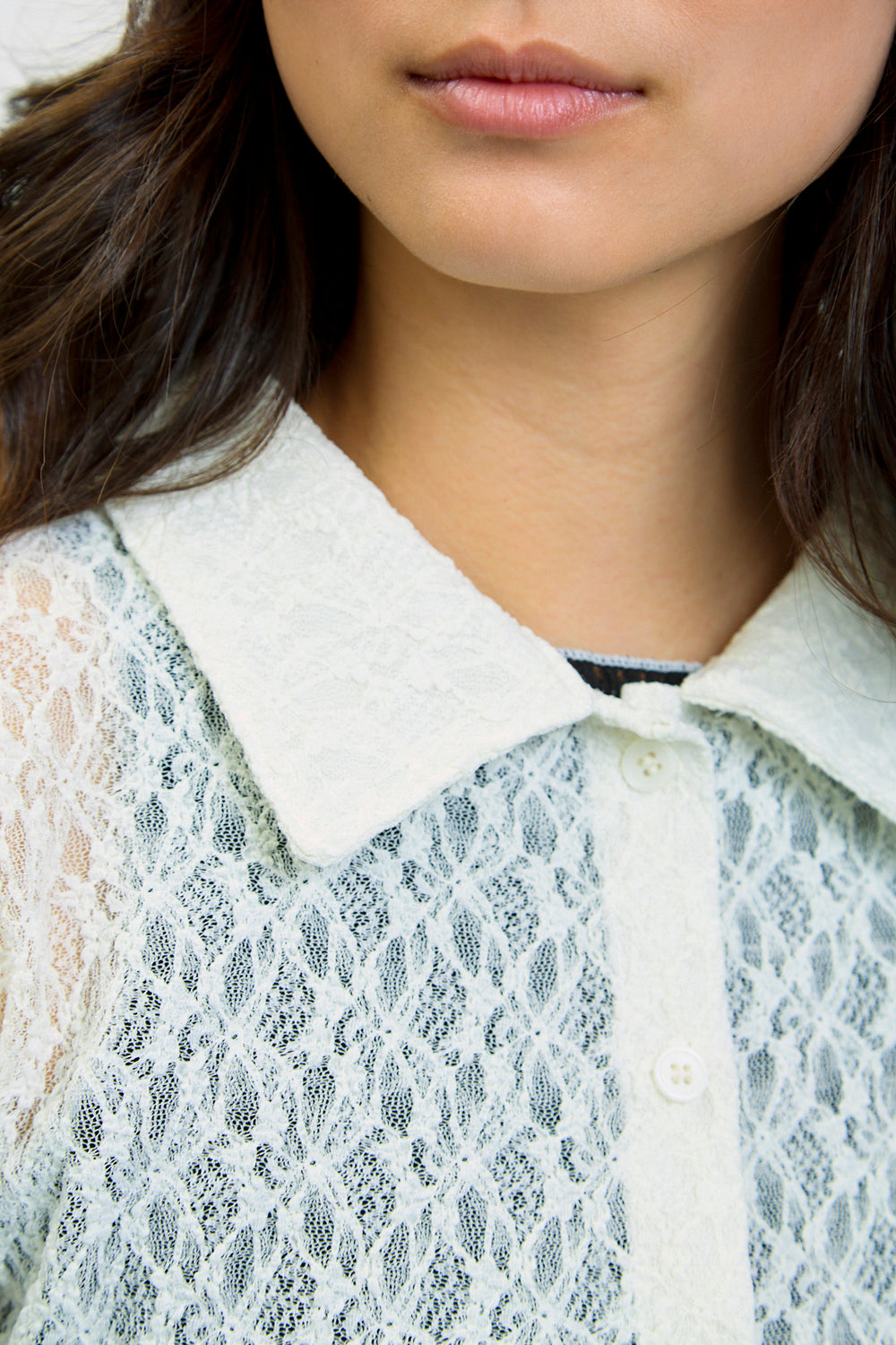 Ivory tiny flower sheer shirt_3