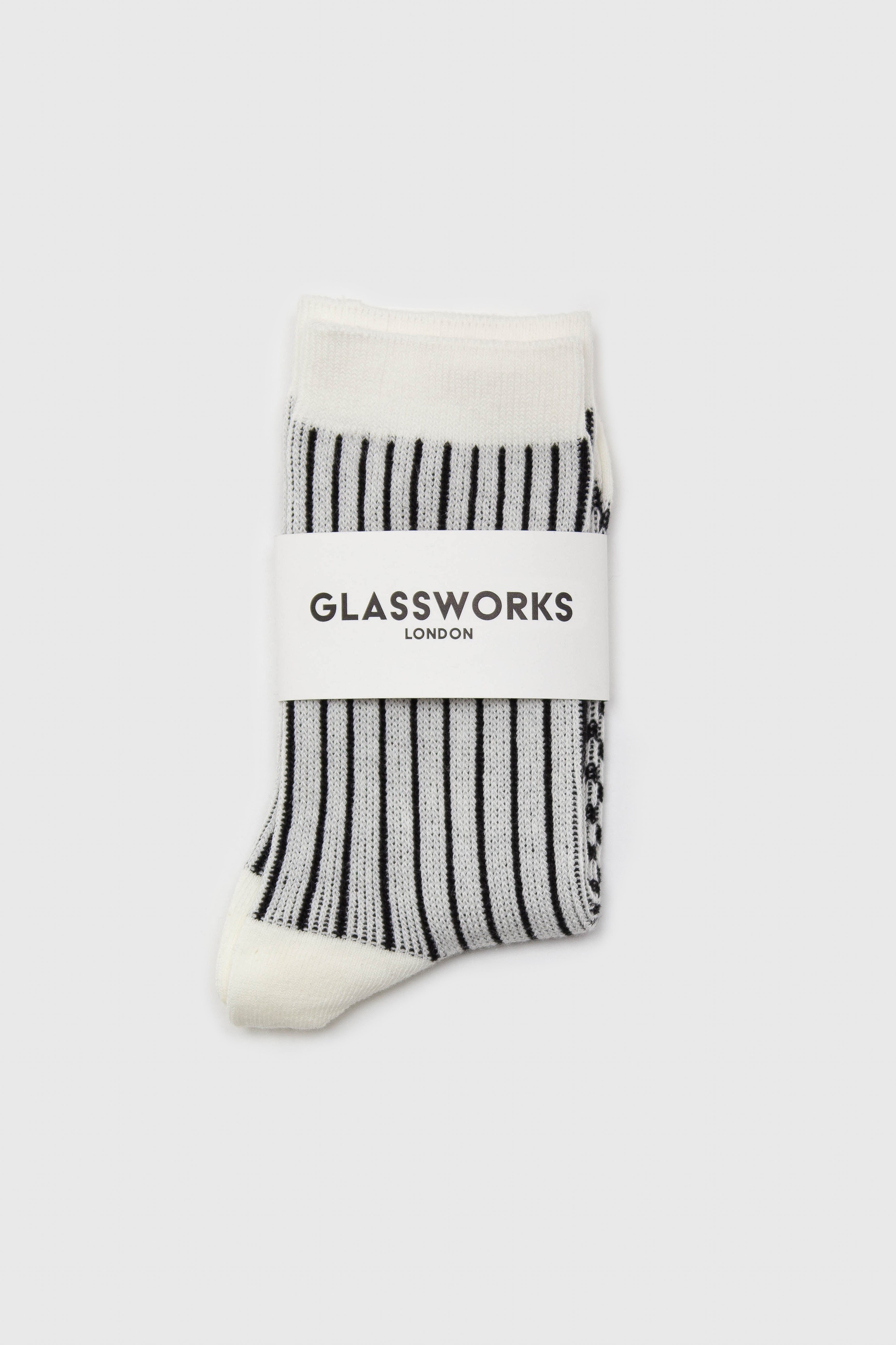 Ivory and black geometric socks_2