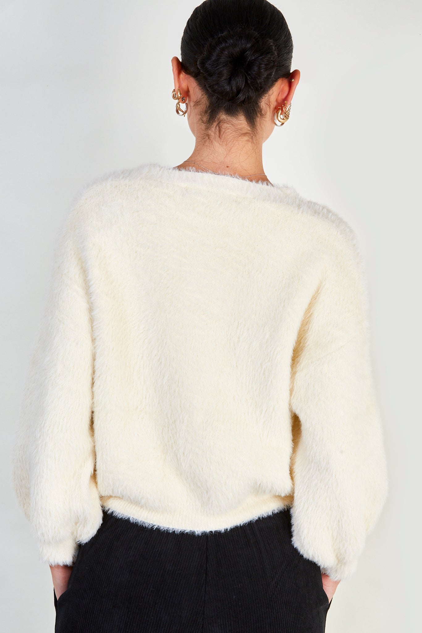 Ivory fuzzy button up cardigan_3