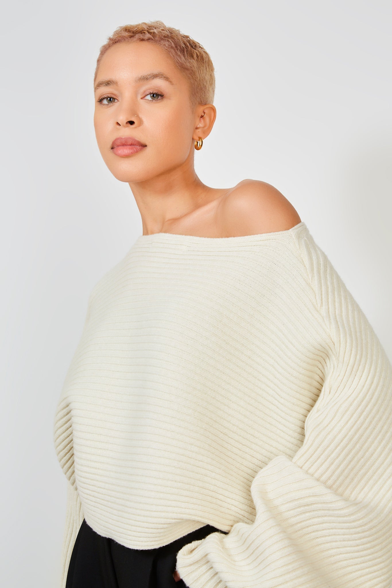 Ivory horizontal rib wool blend jumper_6