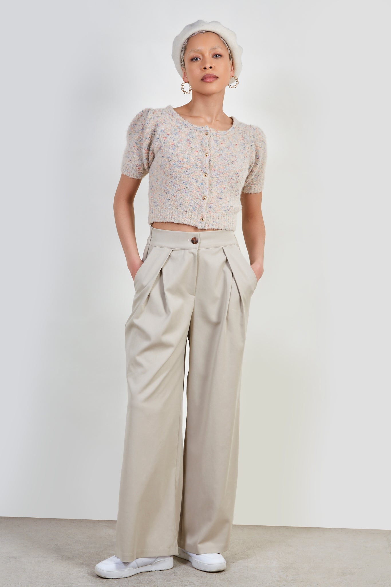 Ivory rainbow fleck wool blend cardigan_2