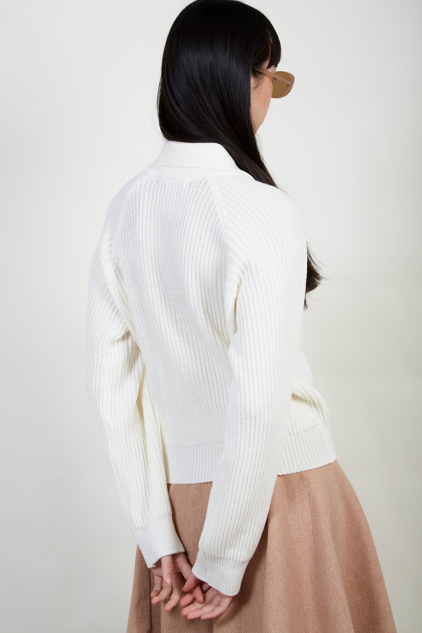 Ivory ribbed zip collar cardigan_3