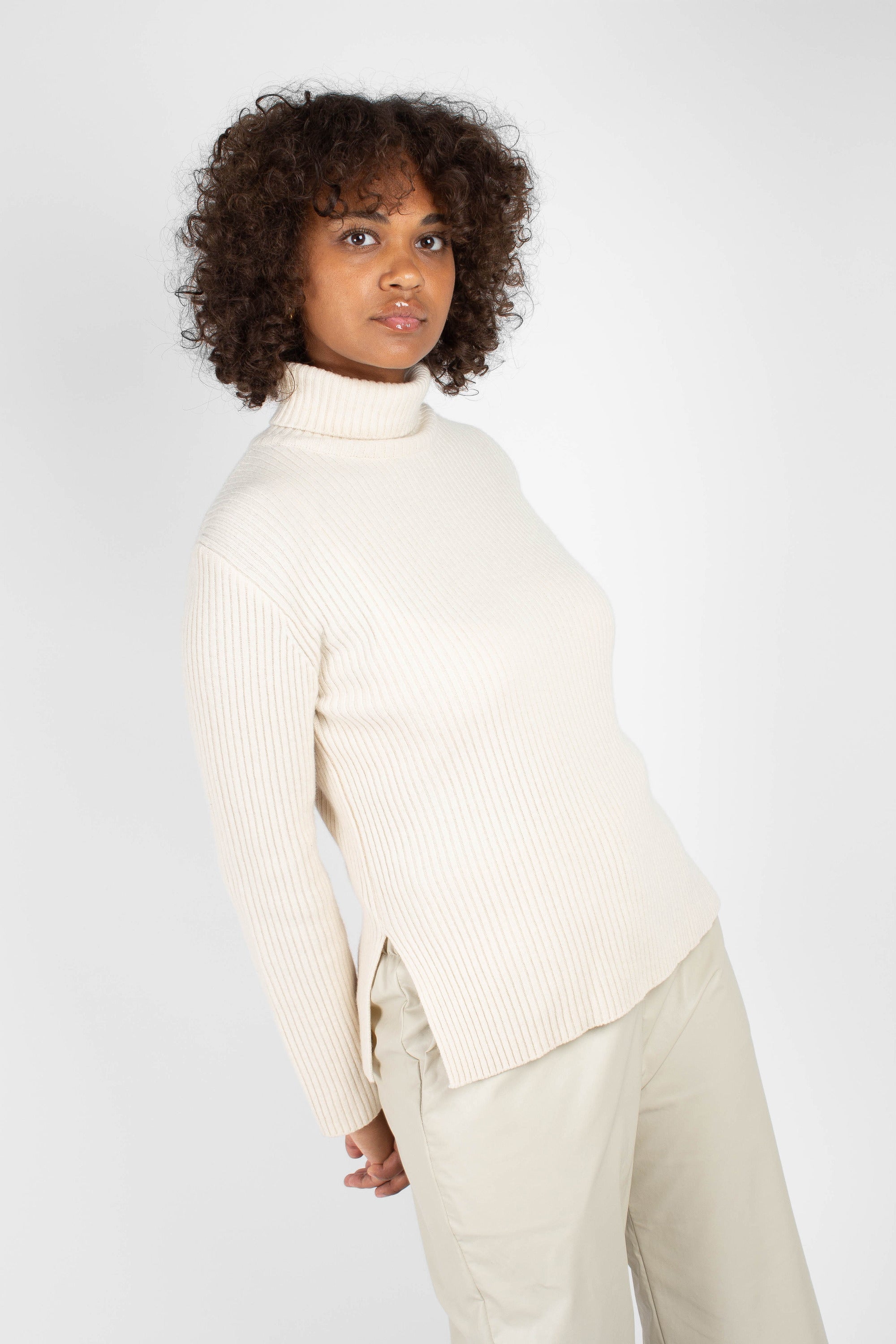 Ivory shaped rib turtleneck jumper_1