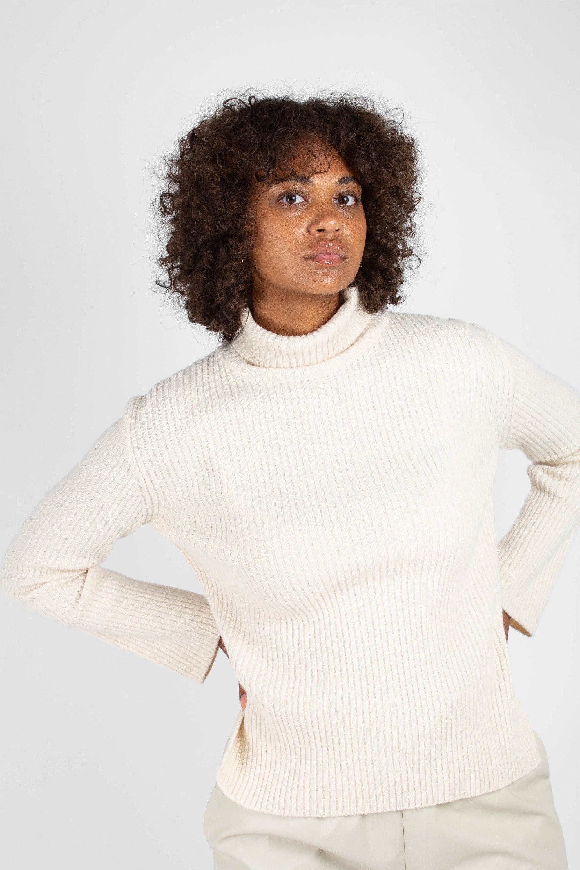 Ivory shaped rib turtleneck jumper_4