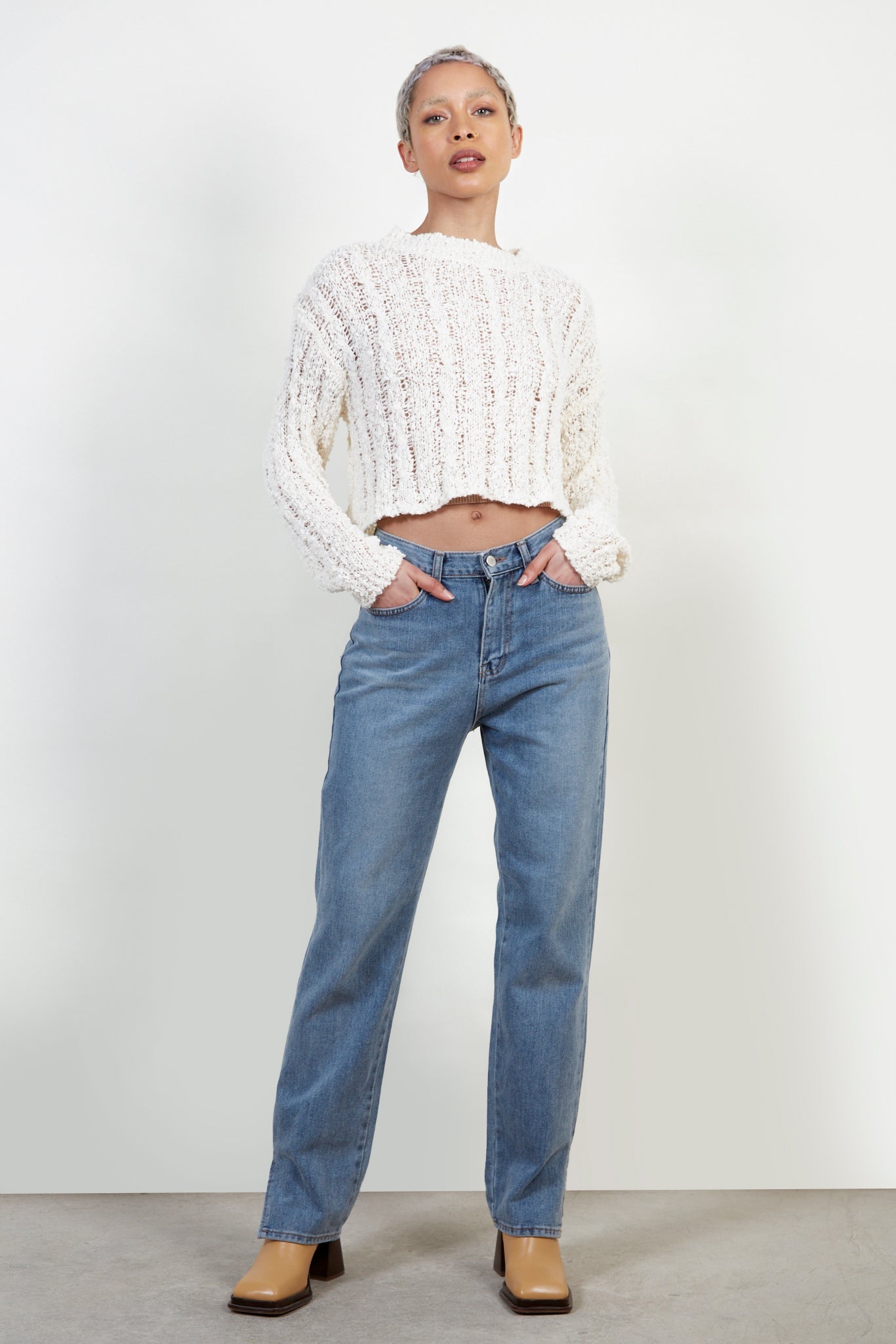 Ivory sheer knit cropped jumper_3