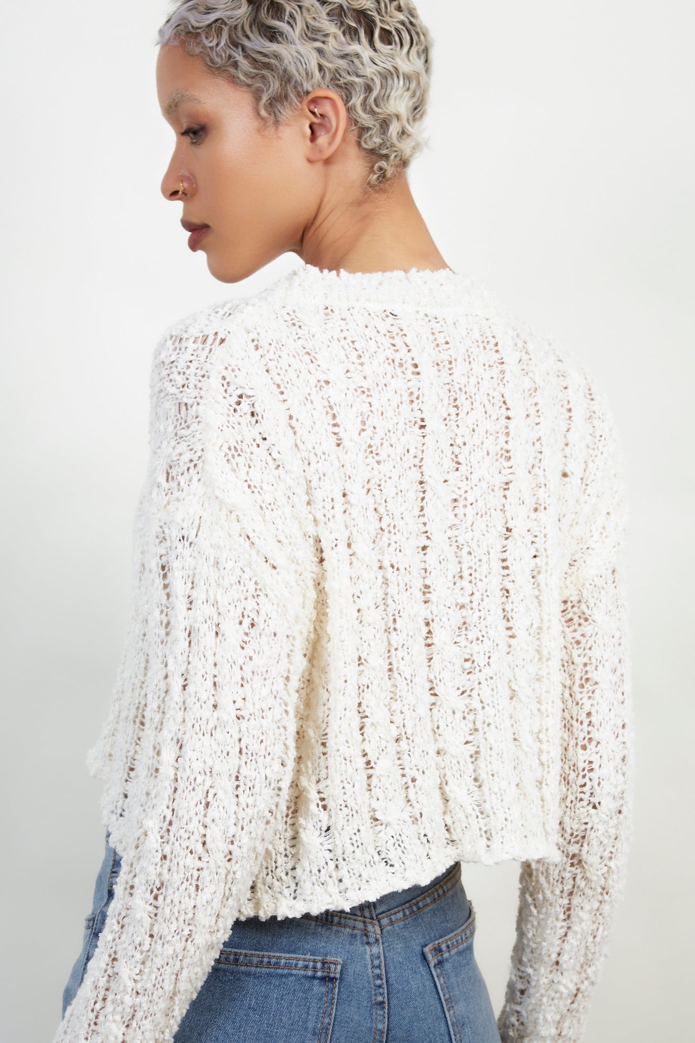Ivory sheer knit cropped jumper_2