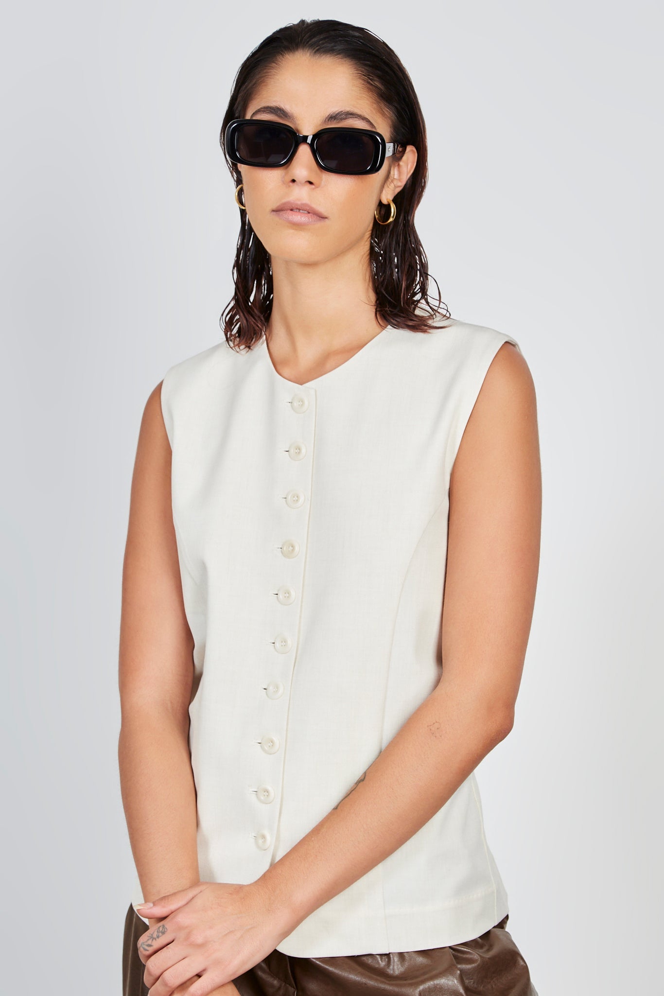 Ivory tailored suit waistcoat_1