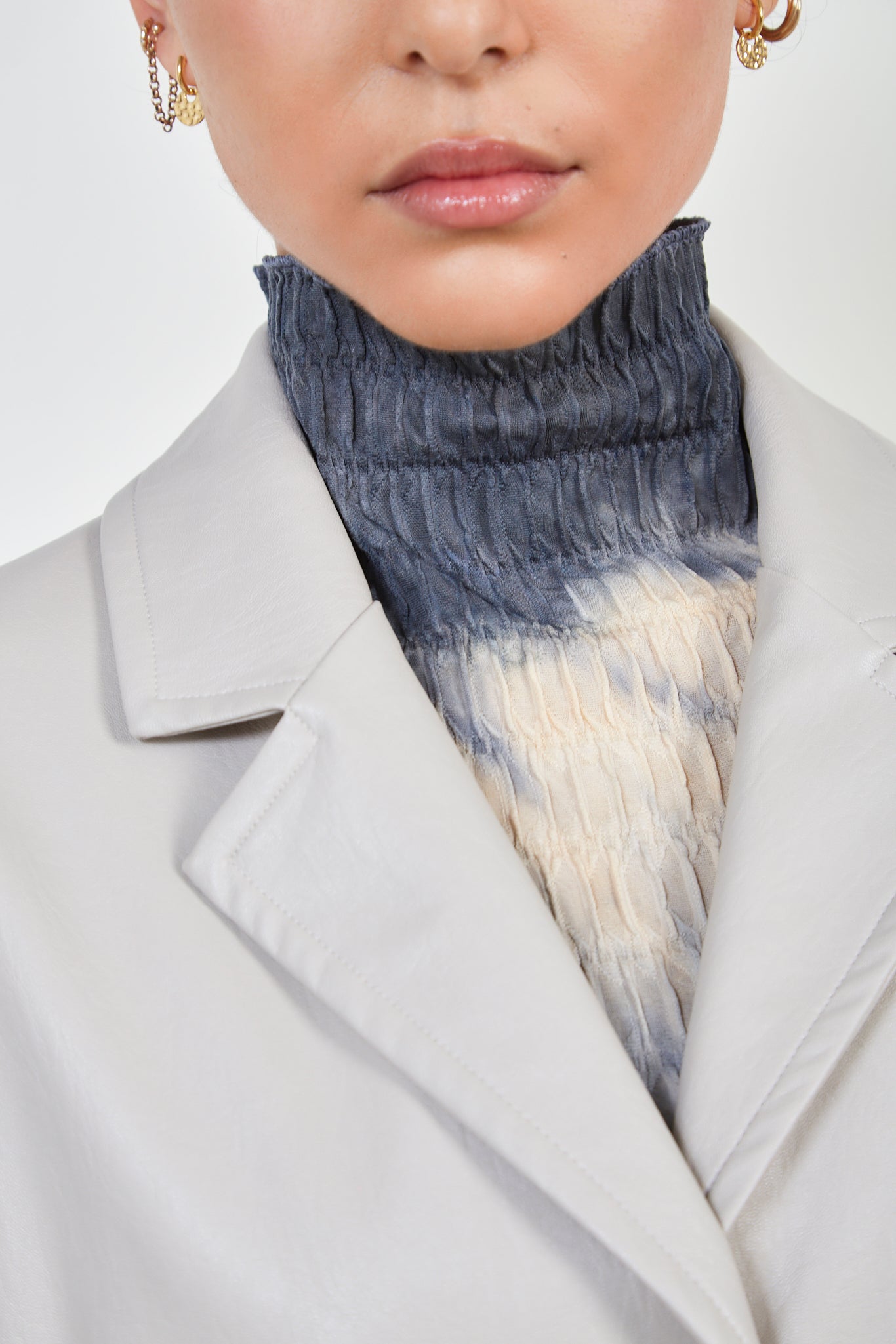 Ivory vegan leather tailored coat_6