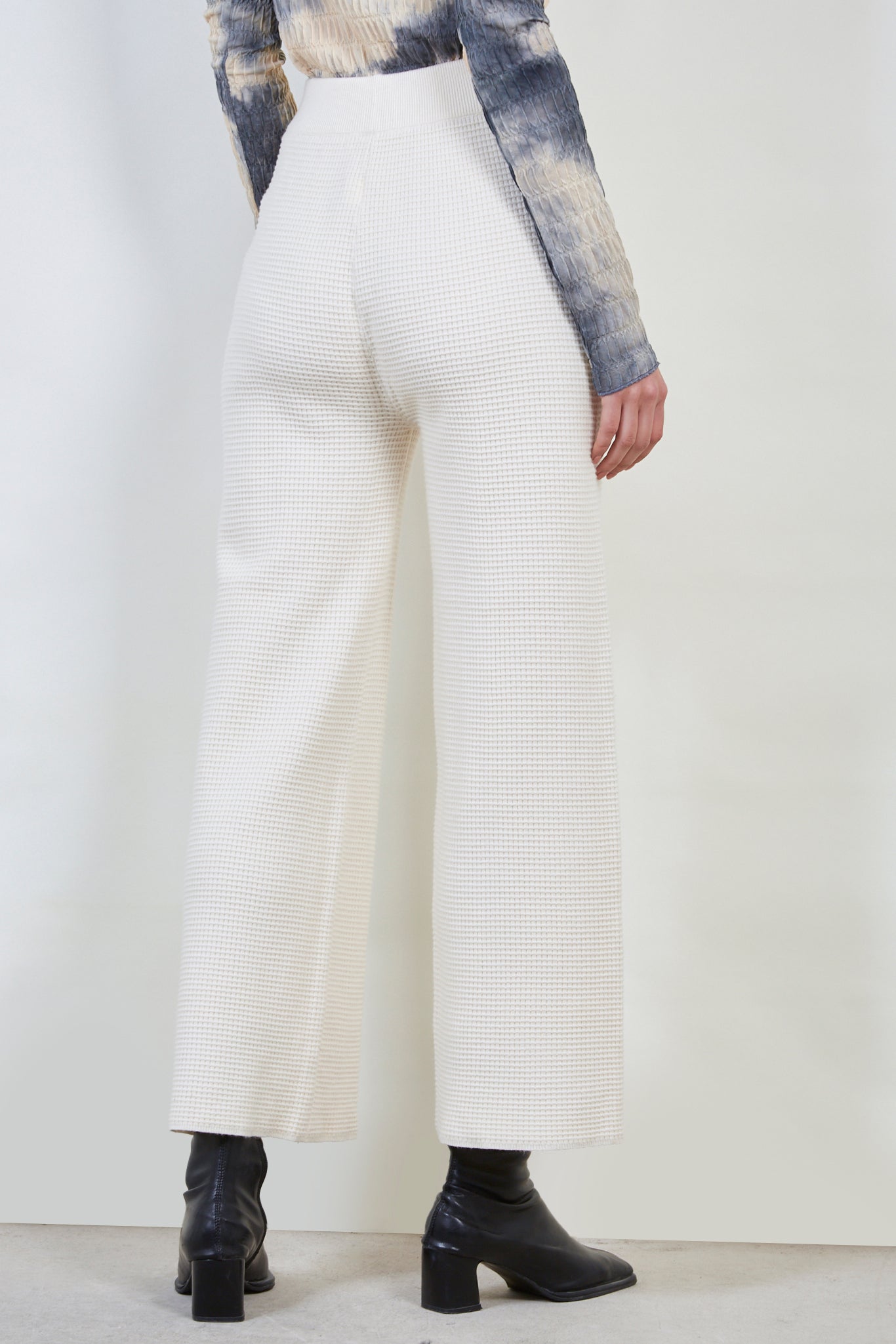 Ivory waffle knit trousers_3