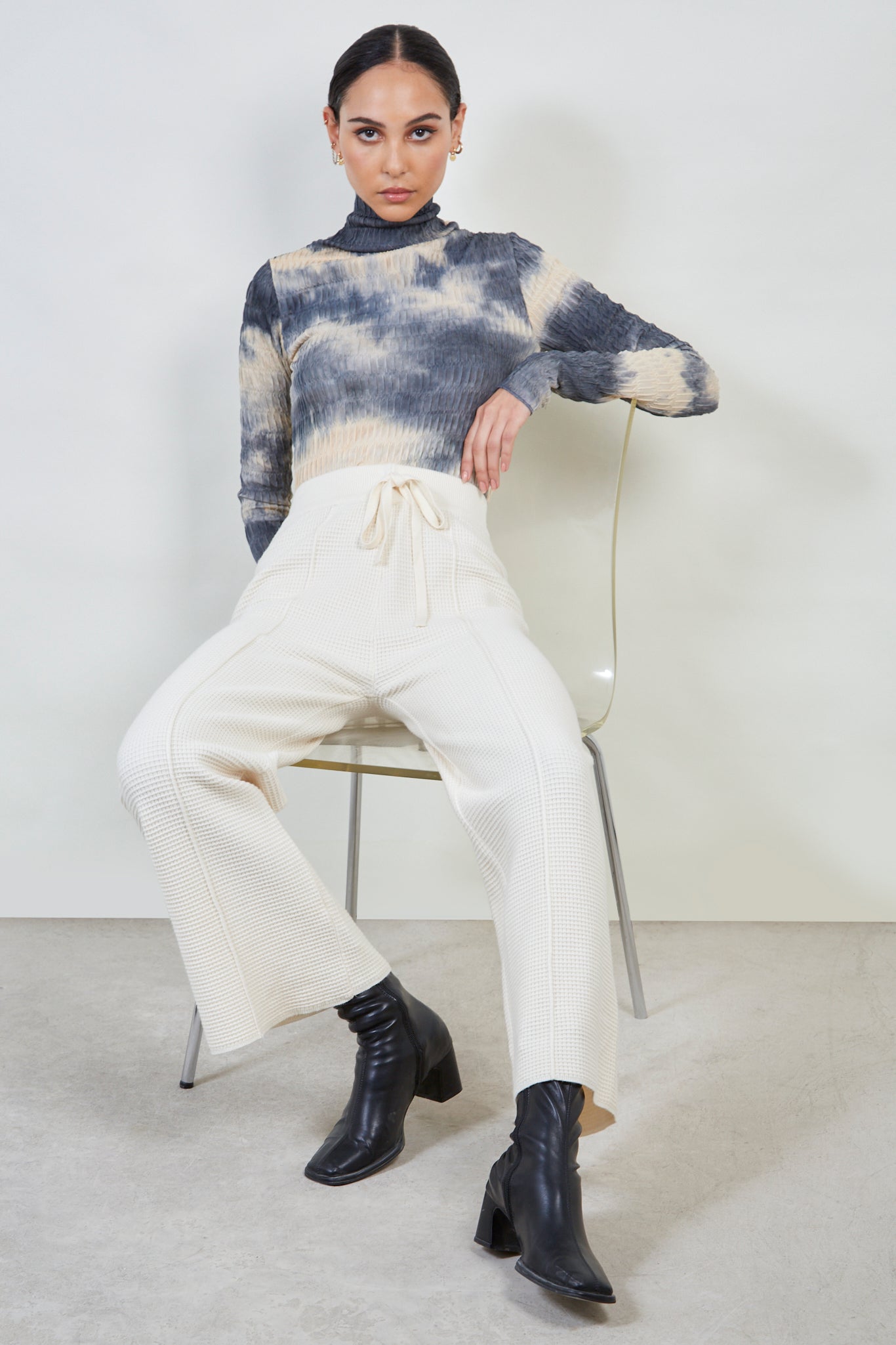 Ivory waffle knit trousers_5
