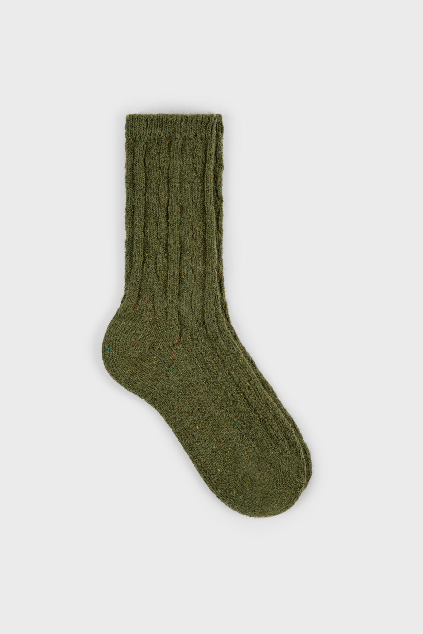 Khaki rainbow fleck thick socks_1