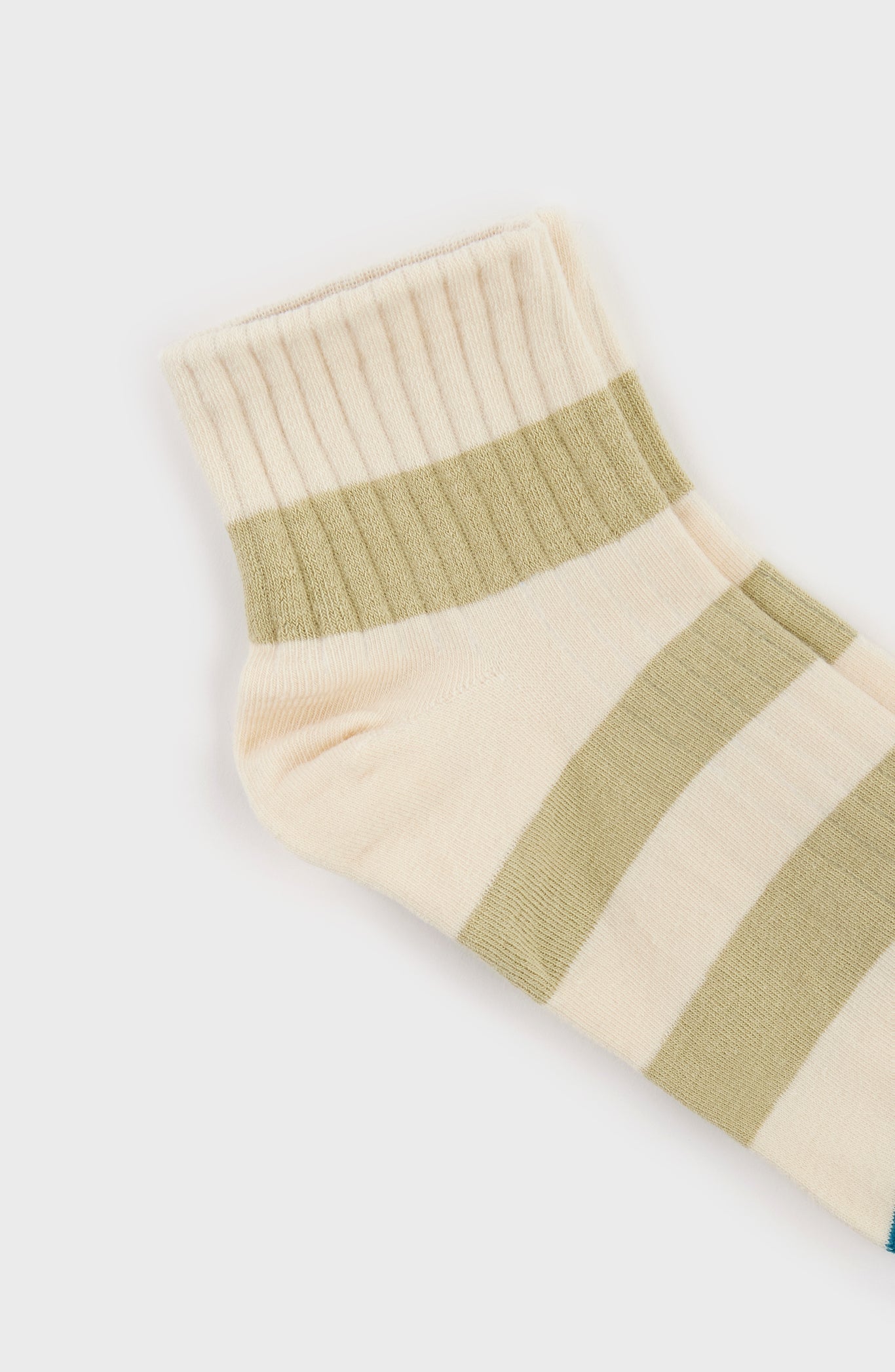 Khaki bright thick stripe socks_4