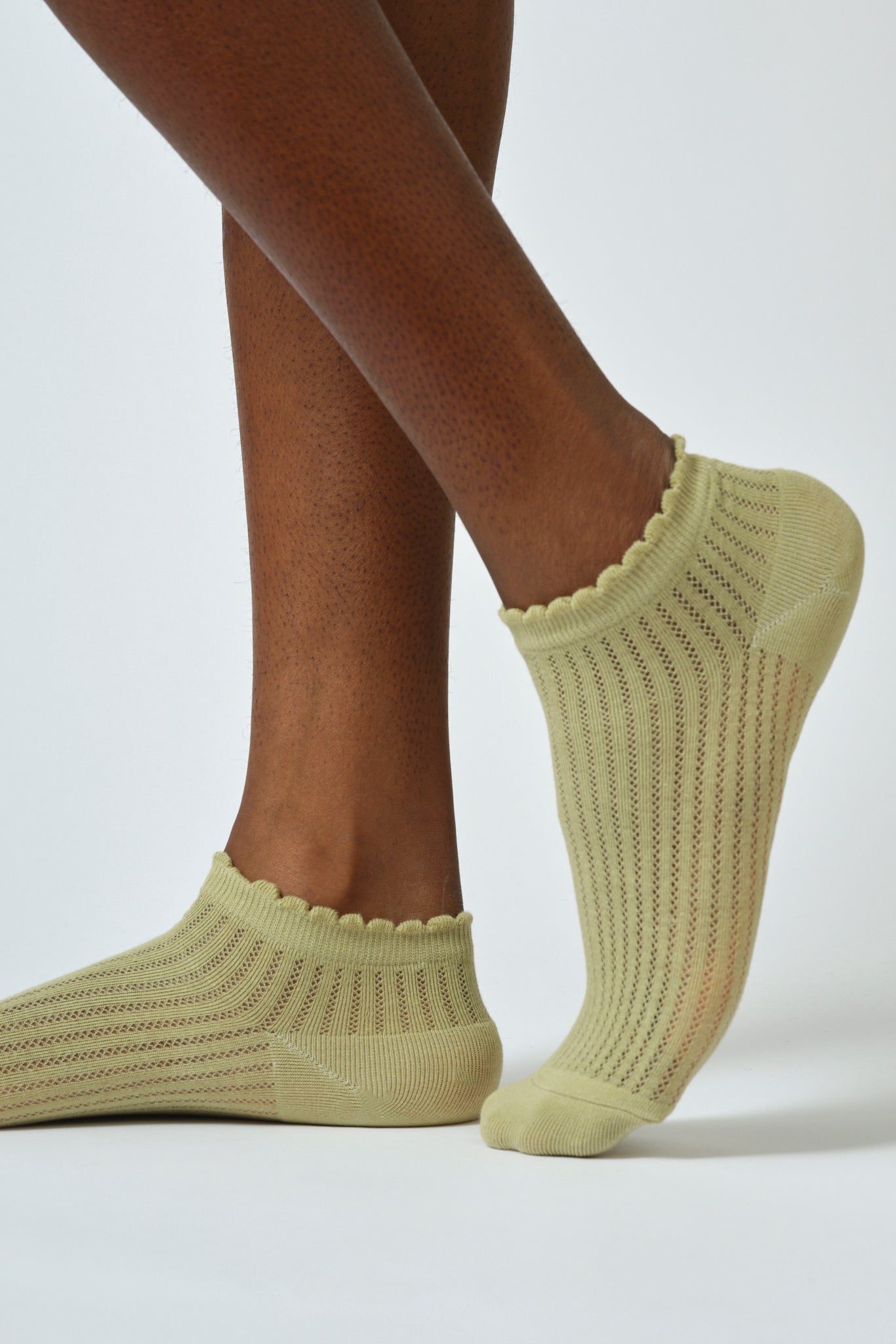 Khaki ribbed soft trim ankle socks_1