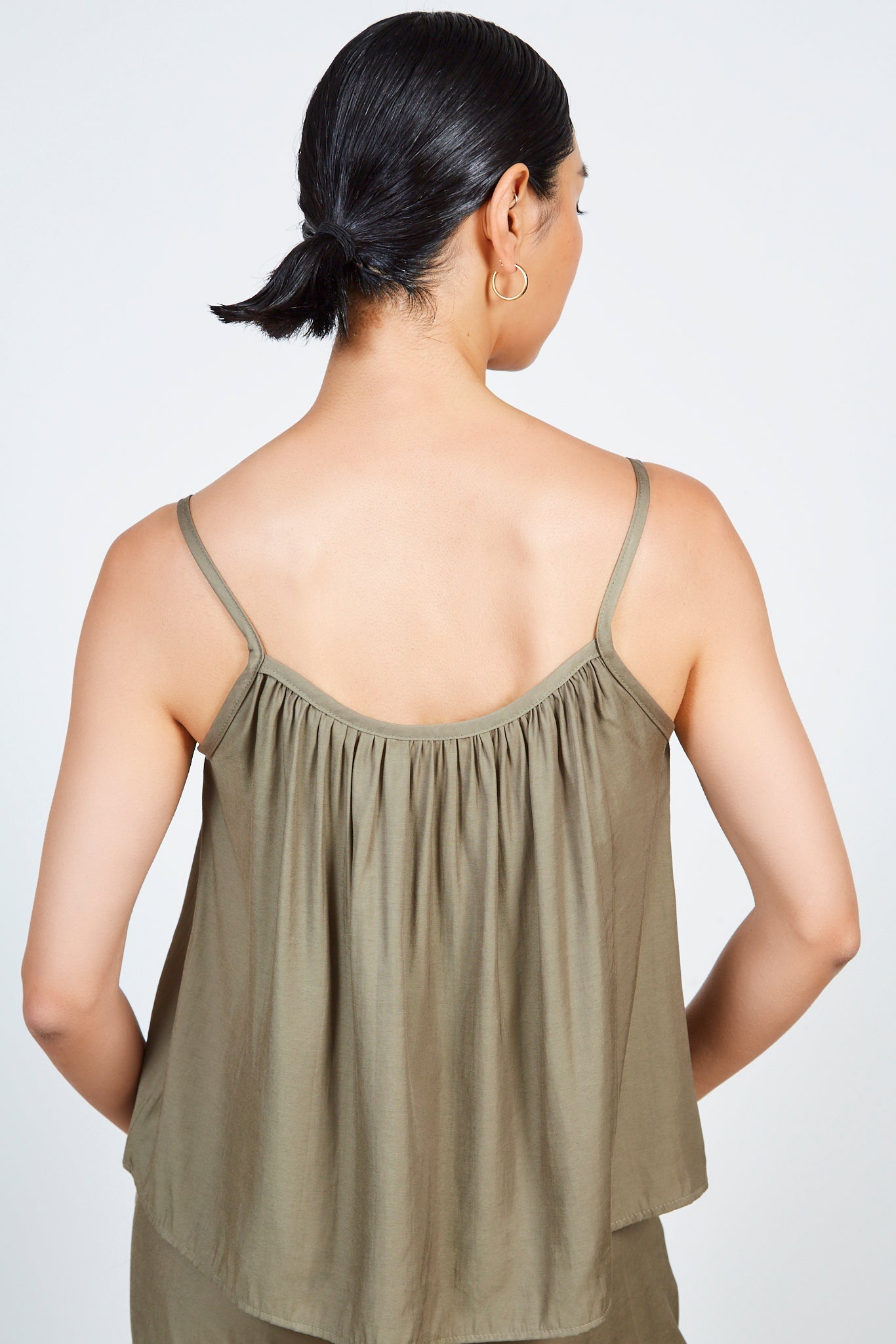 Khaki silky tank_3
