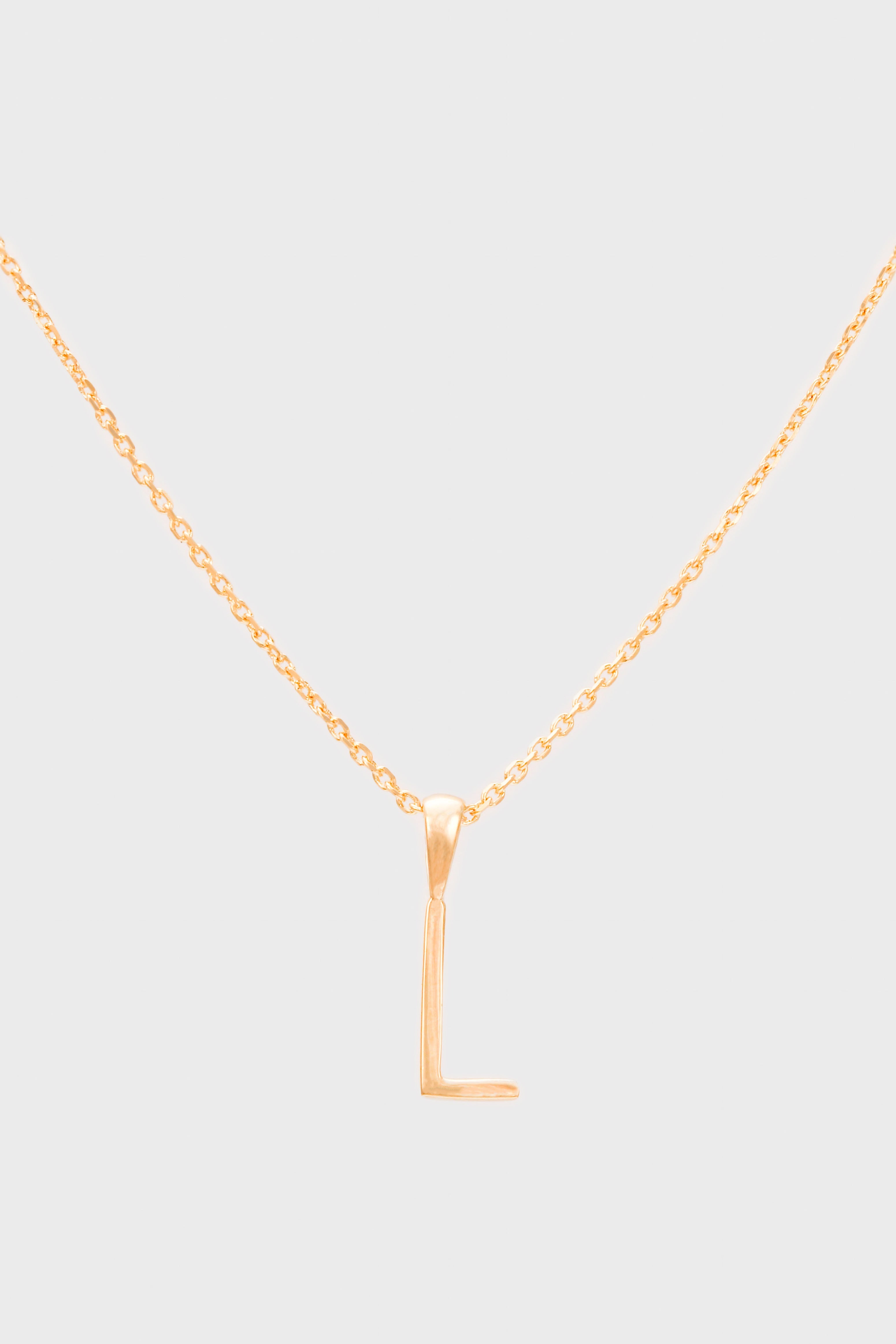 Charm necklace - Gold name initial letter 'L'_1