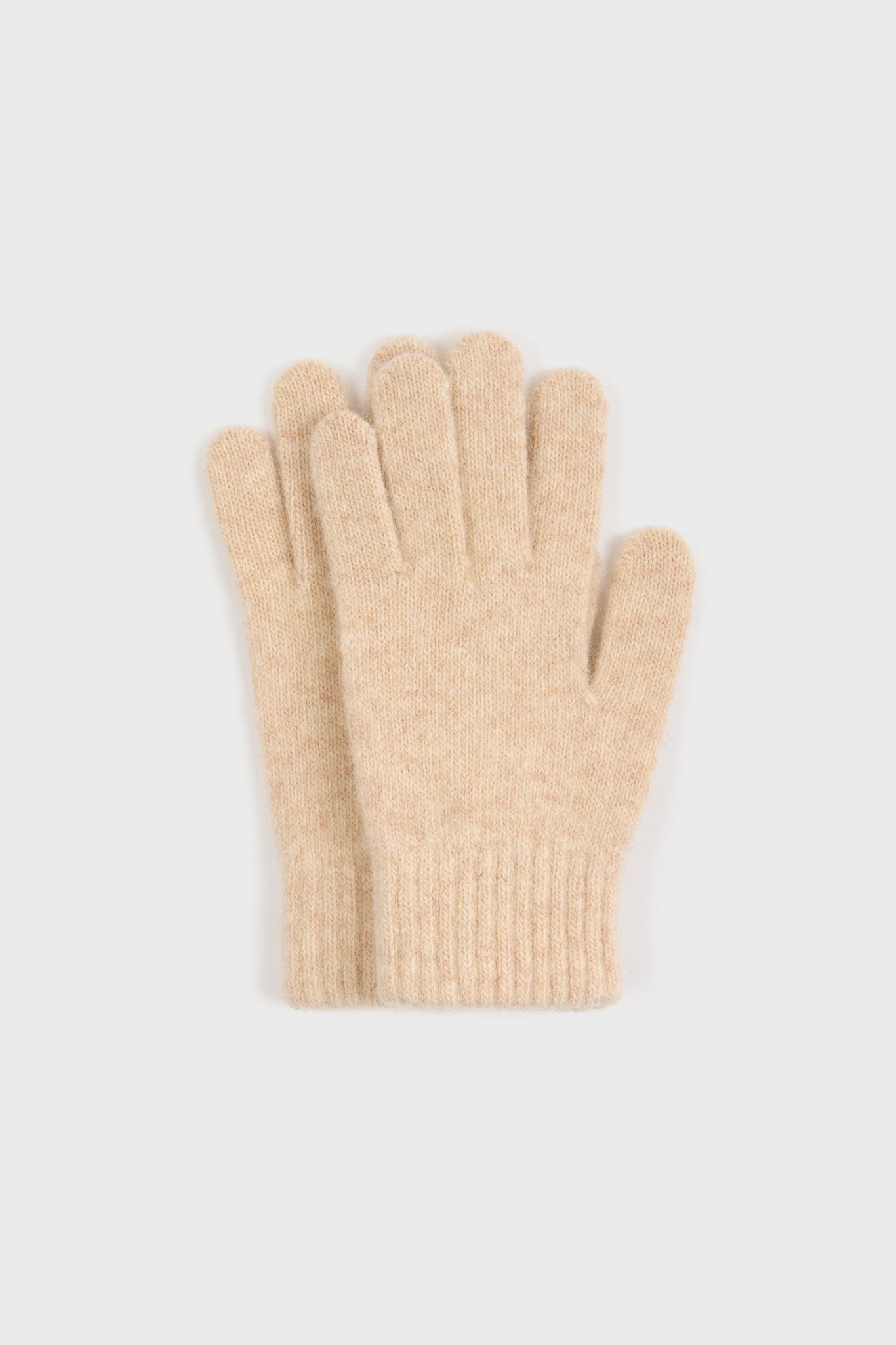 Light beige wool blend gloves_2
