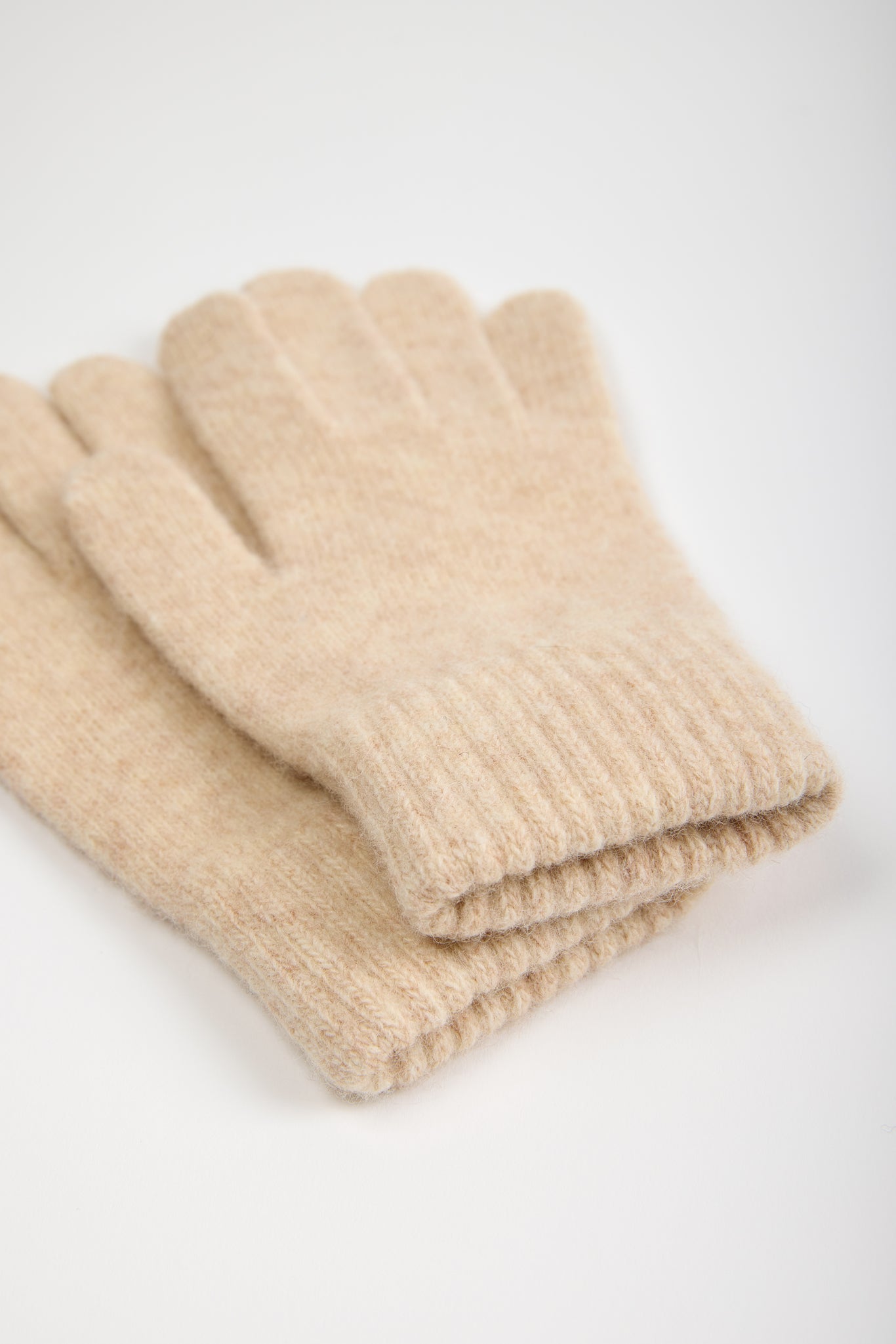 Light beige wool blend gloves_3