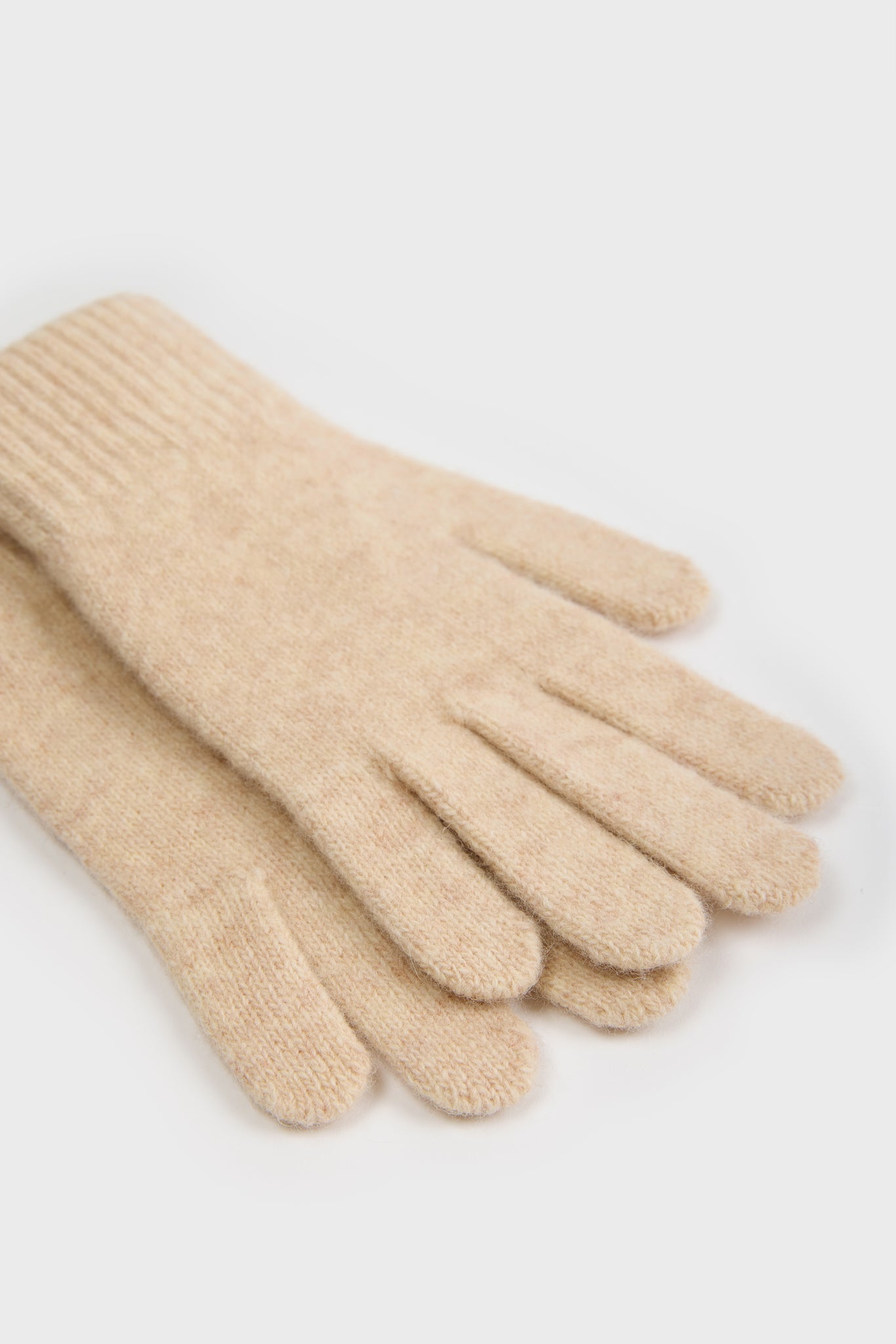 Light beige wool blend gloves_4