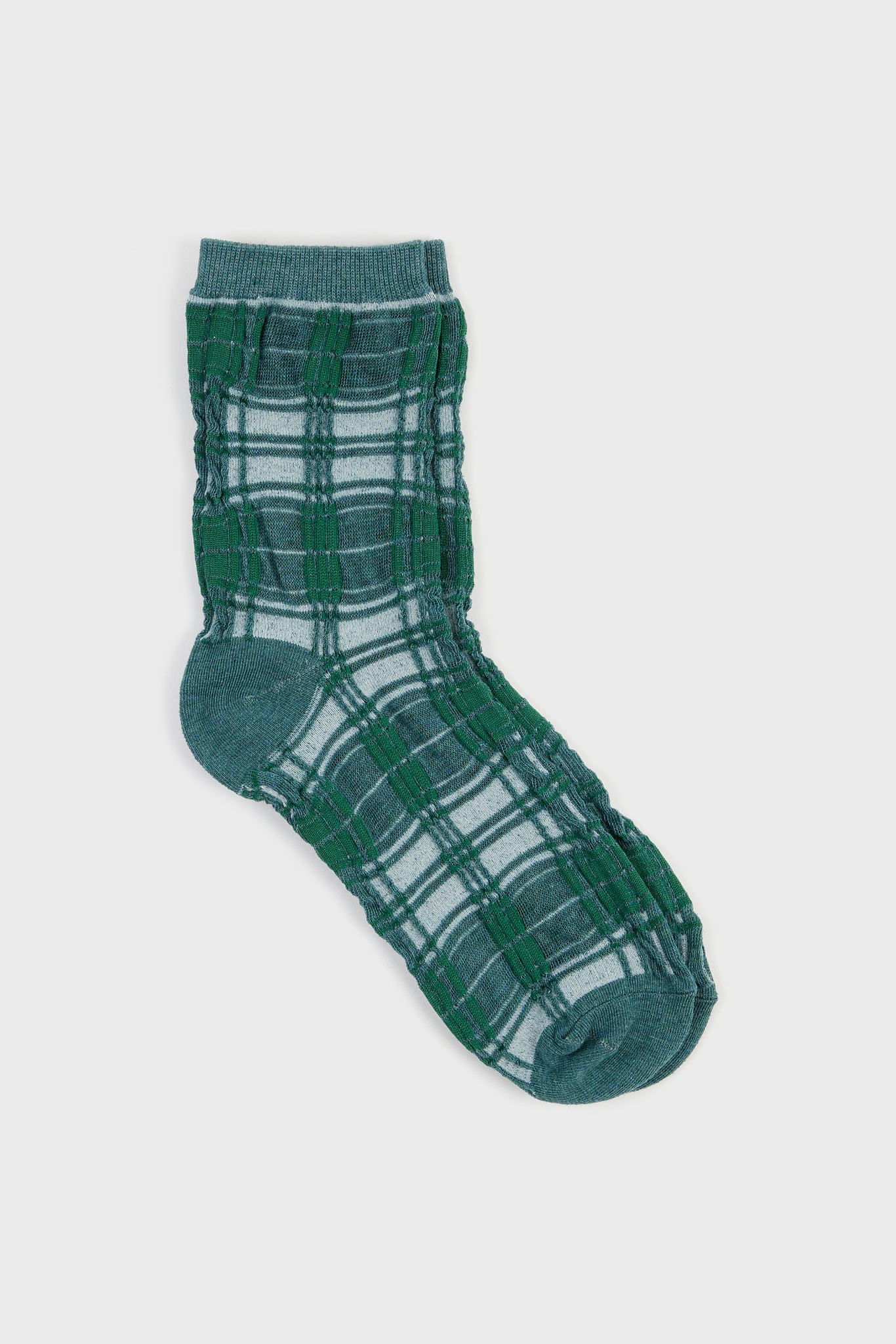 Light blue and khaki plaid socks_1