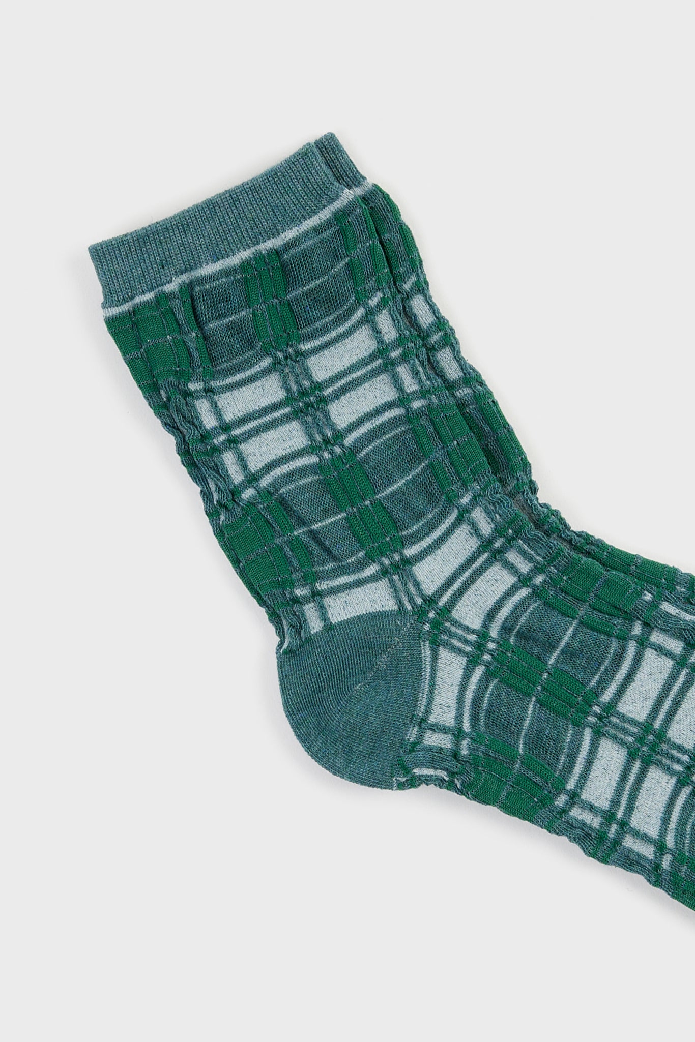 Light blue and khaki plaid socks_2