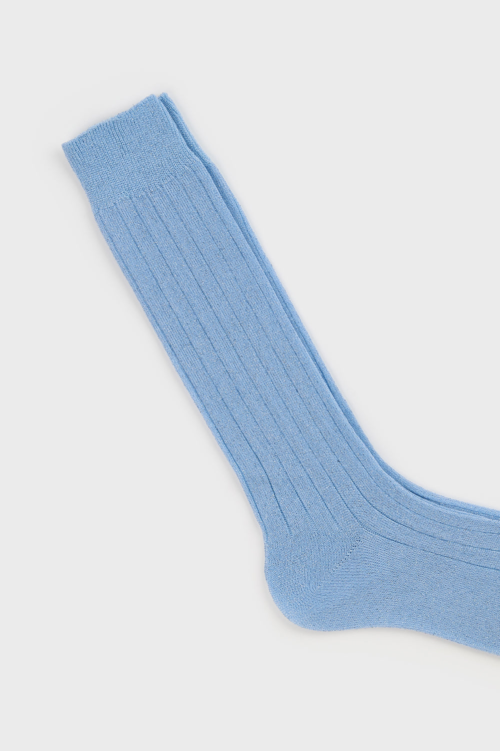 Light blue glitter long ribbed socks_2