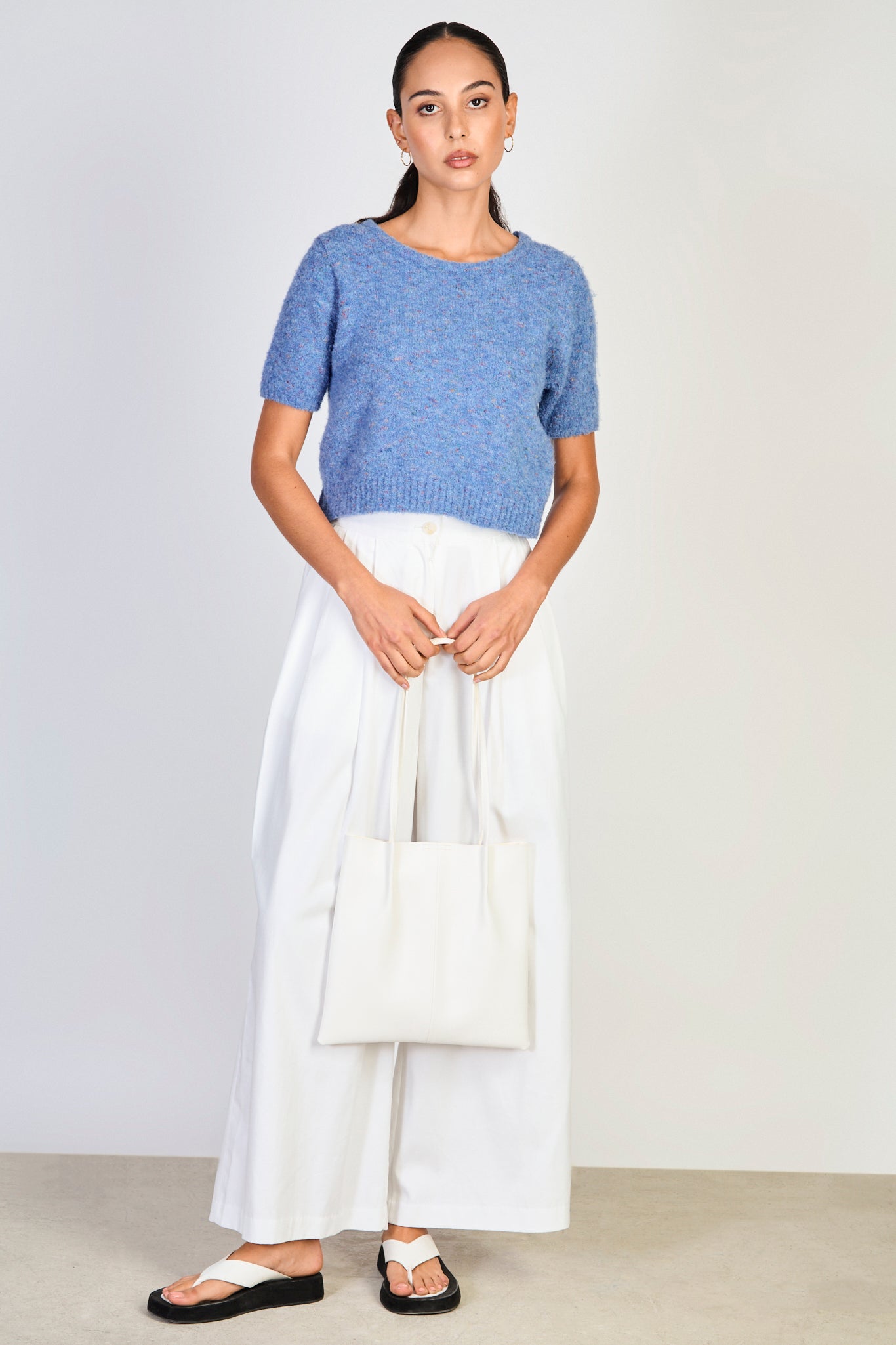 Light blue mix knit wool blend tee_4