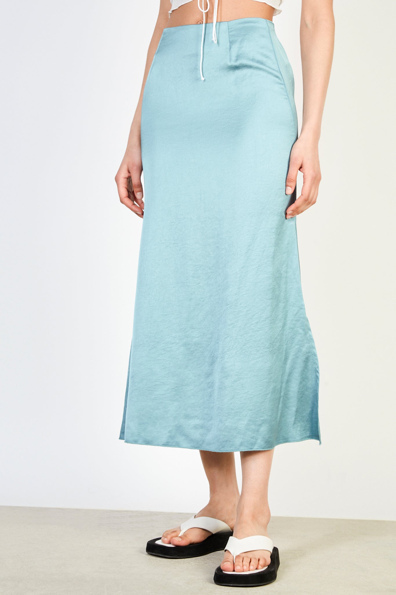Light blue silky midi skirt_1