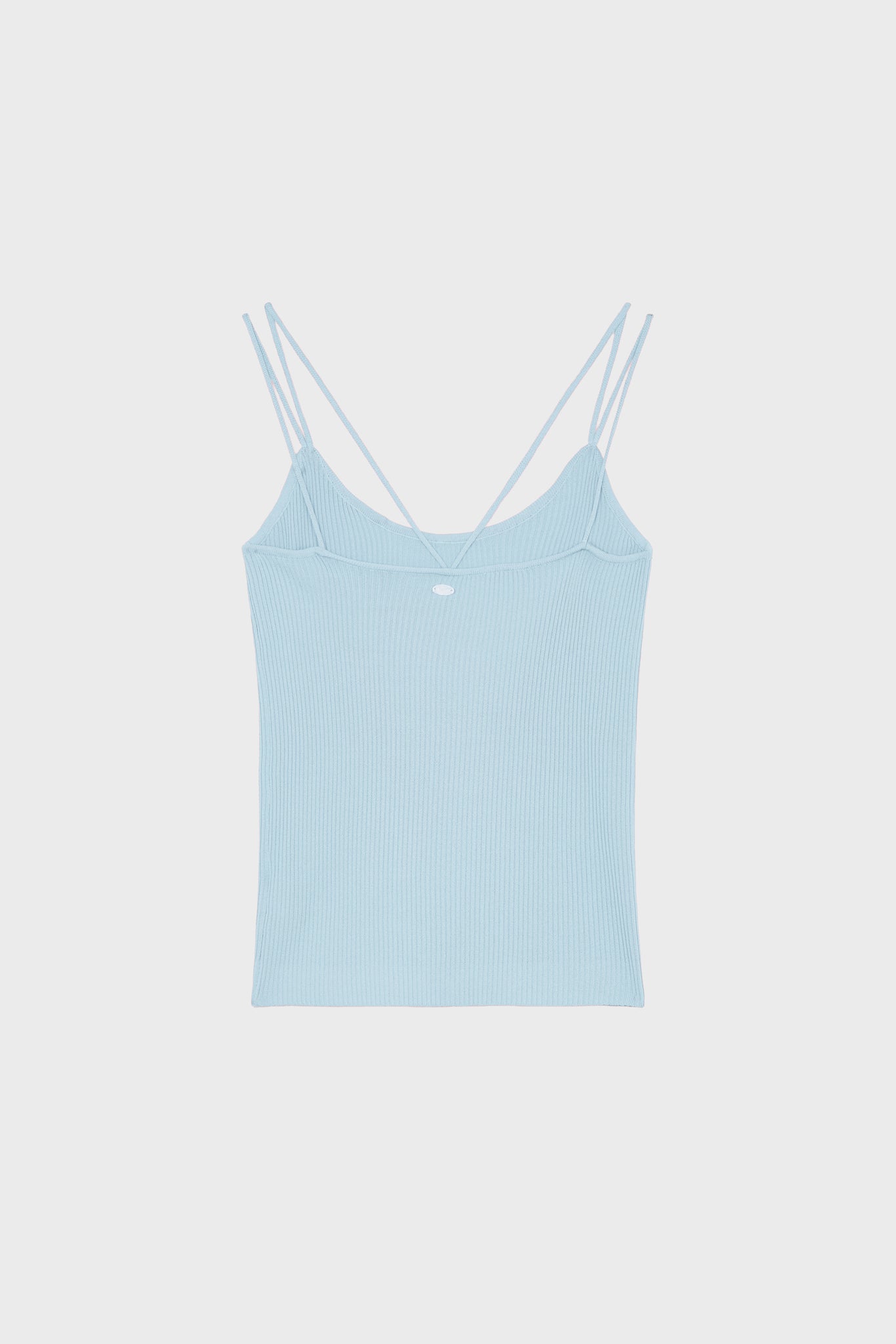 Light blue thin ribbed strappy knit tank_2