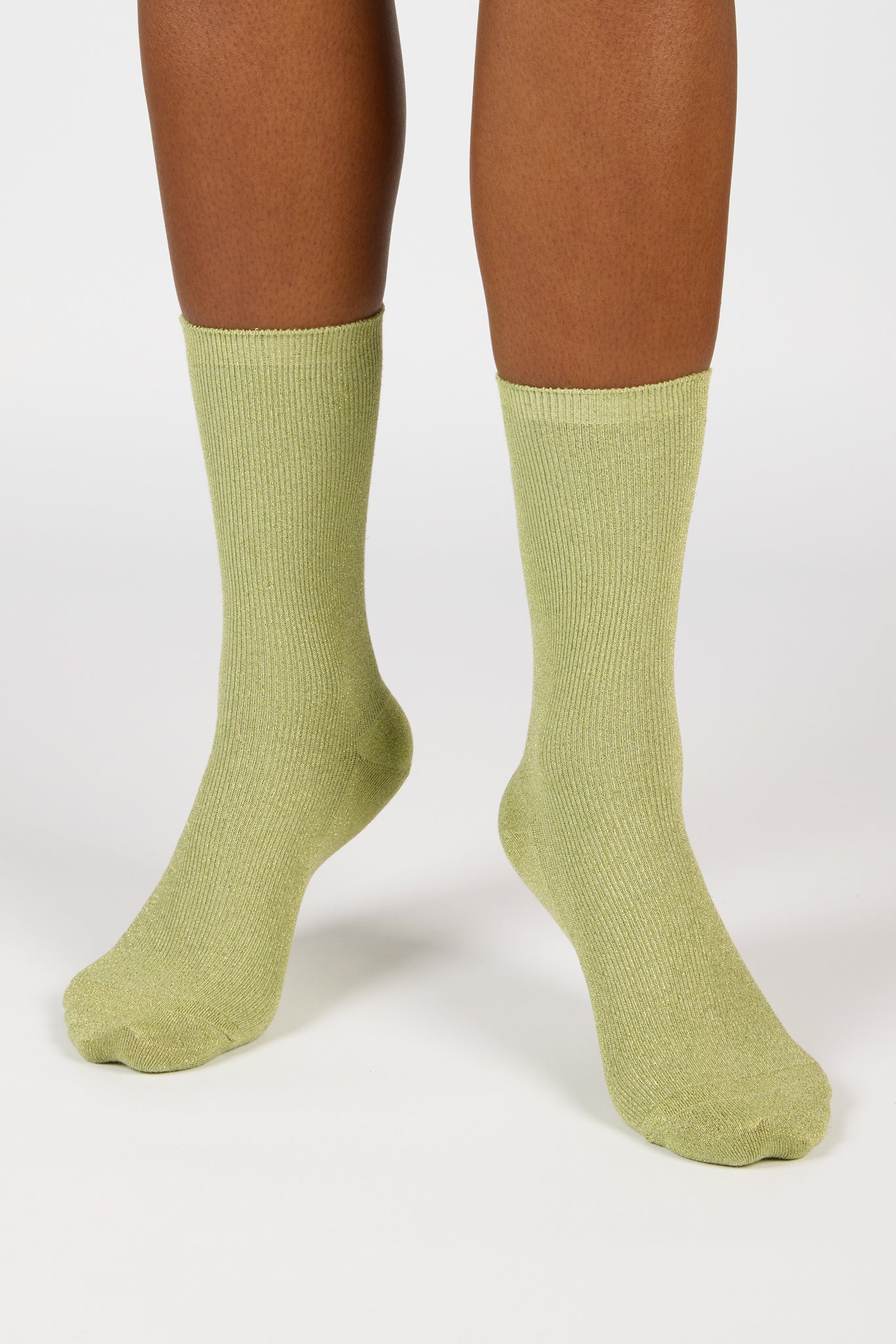 Light green modal blend ribbed socks_4