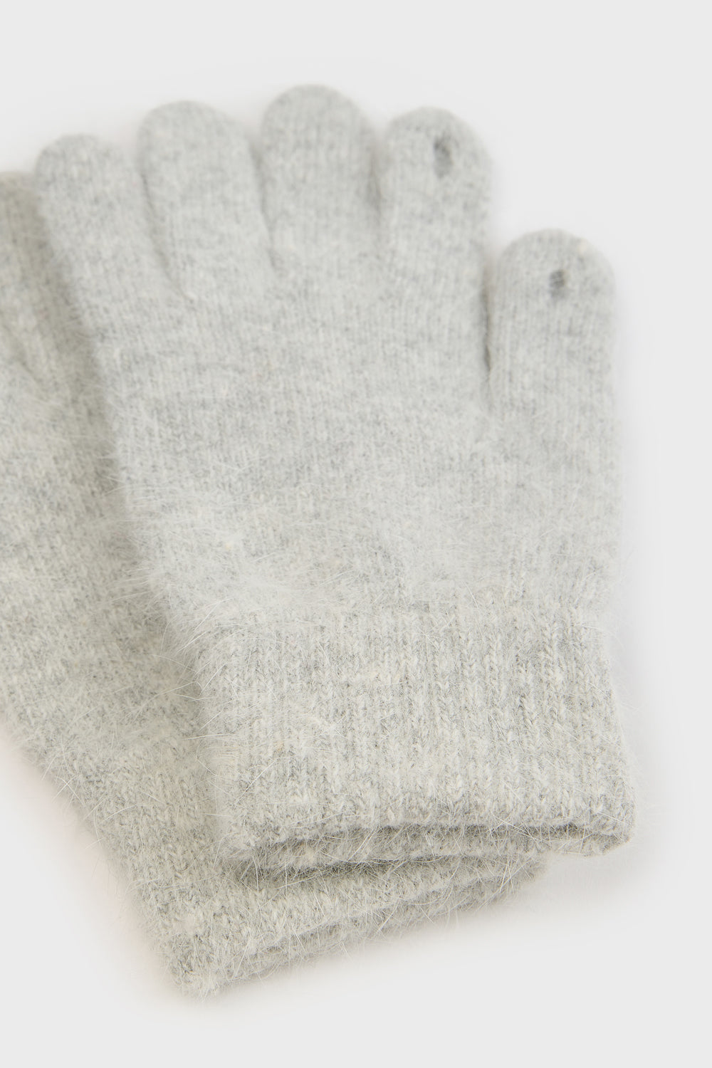 Light grey angora wool blend gloves_5