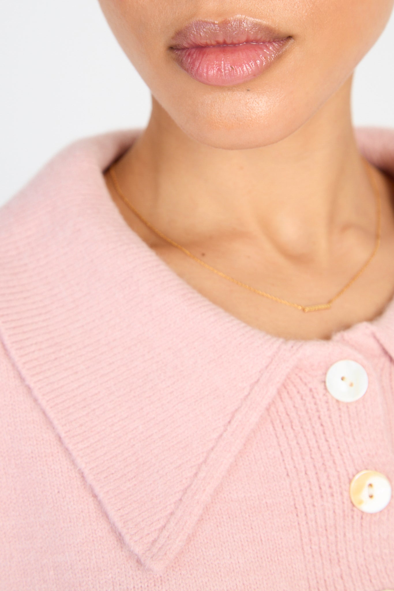 Light pink giant collar button neck jumper_3