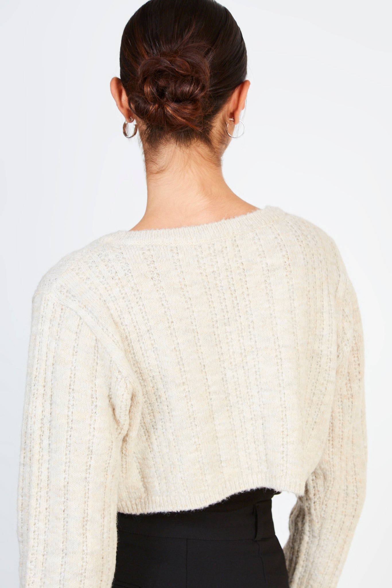 Light beige double tie cardigan_2