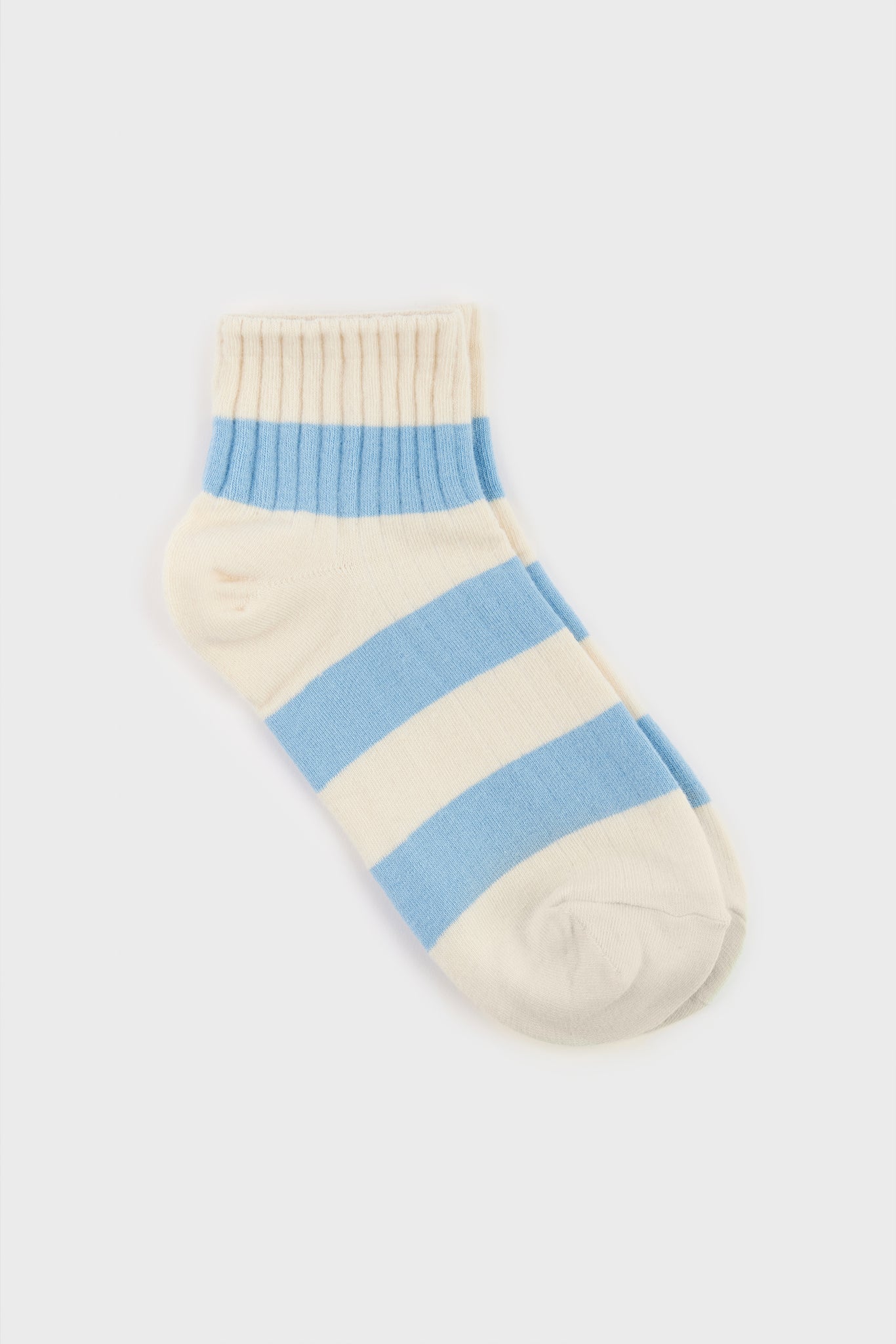 Light blue bright thick stripe socks_3